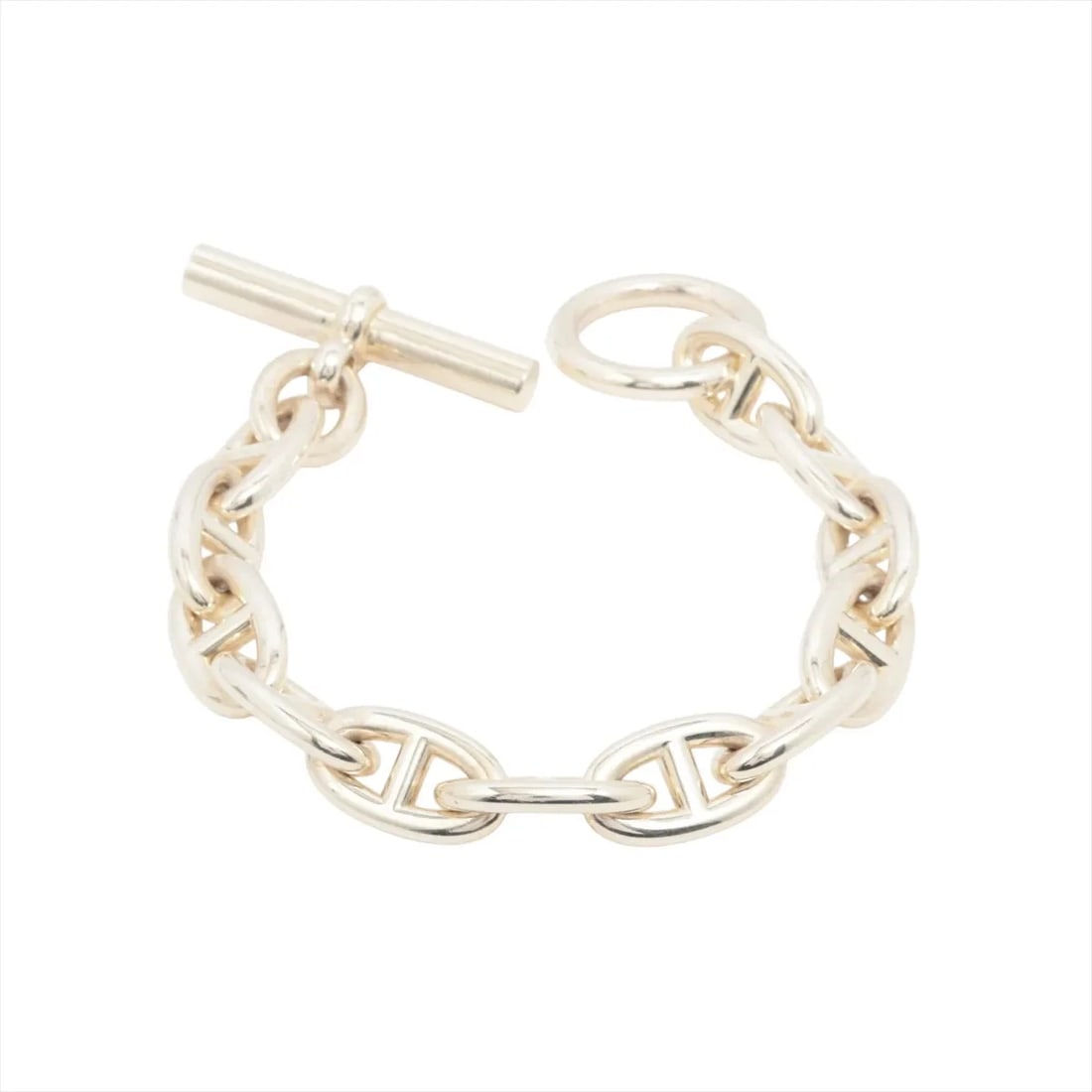 HERMÈS CHAÎNE D'ANCRE BRACELET 12 FRAMES 925 SILVER: Hermès Chaîne d'Ancre Bracelet 12 frames 925 Silver Brand: Hermès Type: Bracelet Material: 925 Color: Silver Size: Bracelet length:15.5 Accessories: None Accessories Notice: When