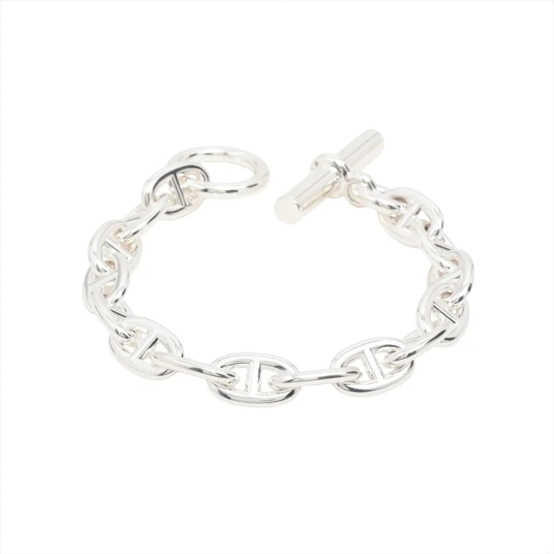 HERMÈS CHAÎNE D'ANCRE BRACELET 15 FRAMES 925 SILVER: Hermès Chaîne d'Ancre Bracelet 15 frames 925 Silver Brand: Hermès Type: Bracelet Material: 925 Color: Silver Size: Bracelet length:16 Accessories: None Accessories Notice: When purchasing