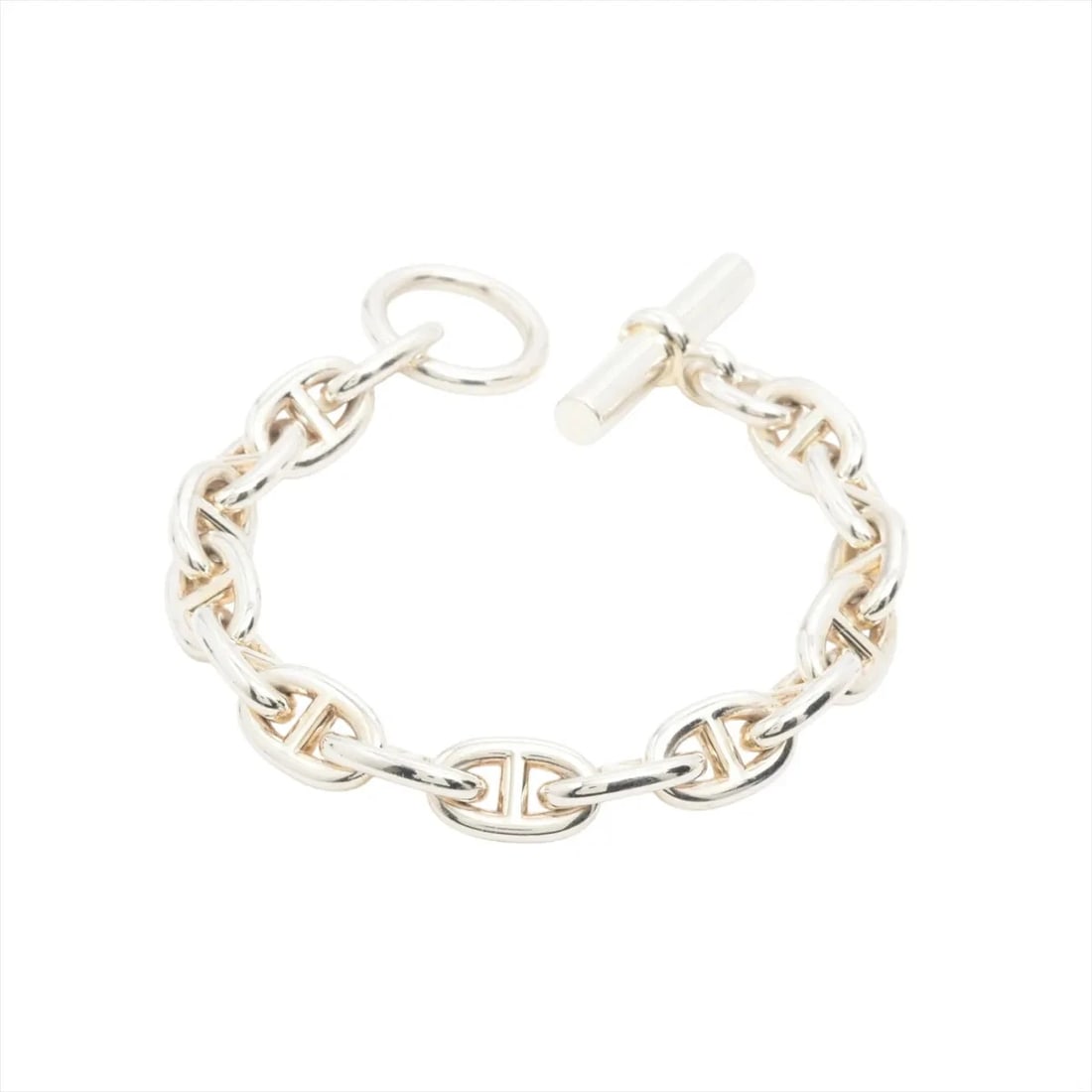 HERMÈS CHAÎNE D'ANCRE BRACELET 16 FRAMES 925 SILVER: Hermès Chaîne d'Ancre Bracelet 16 frames 925 Silver Brand: Hermès Type: Bracelet Material: 925 Color: Silver Size: Bracelet length:16.5 Accessories: None Accessories Notice: When purchasin