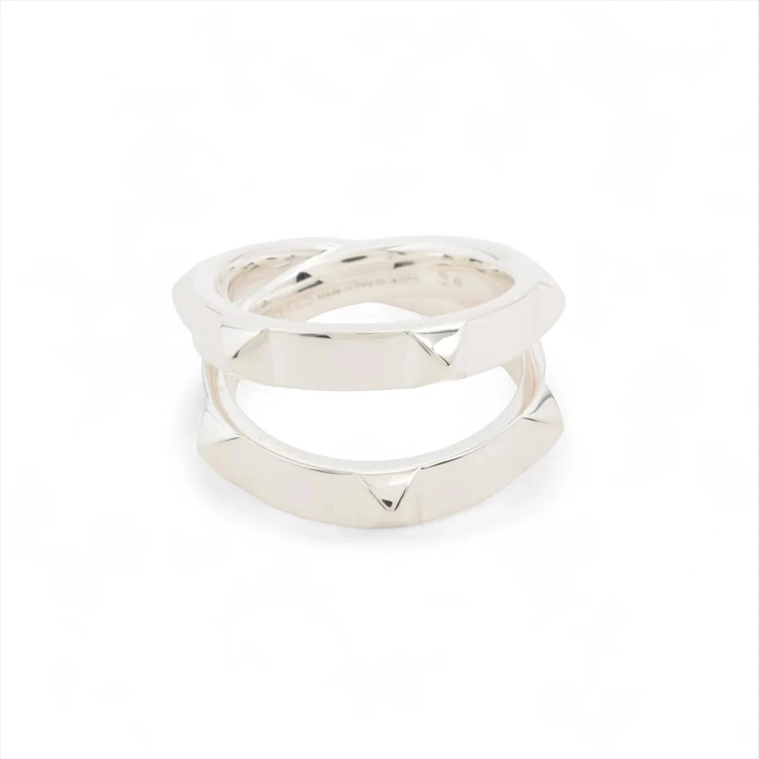 HERMÈS MINI CREW DOUBLE RING 925 SILVER: Hermès mini crew double Ring 925 Silver Brand: Hermès Type: Ring Material: 925 Color: Silver Size: 7.25 US Accessories: None Accessories Notice: When purchasing pre-owned goods, please ref
