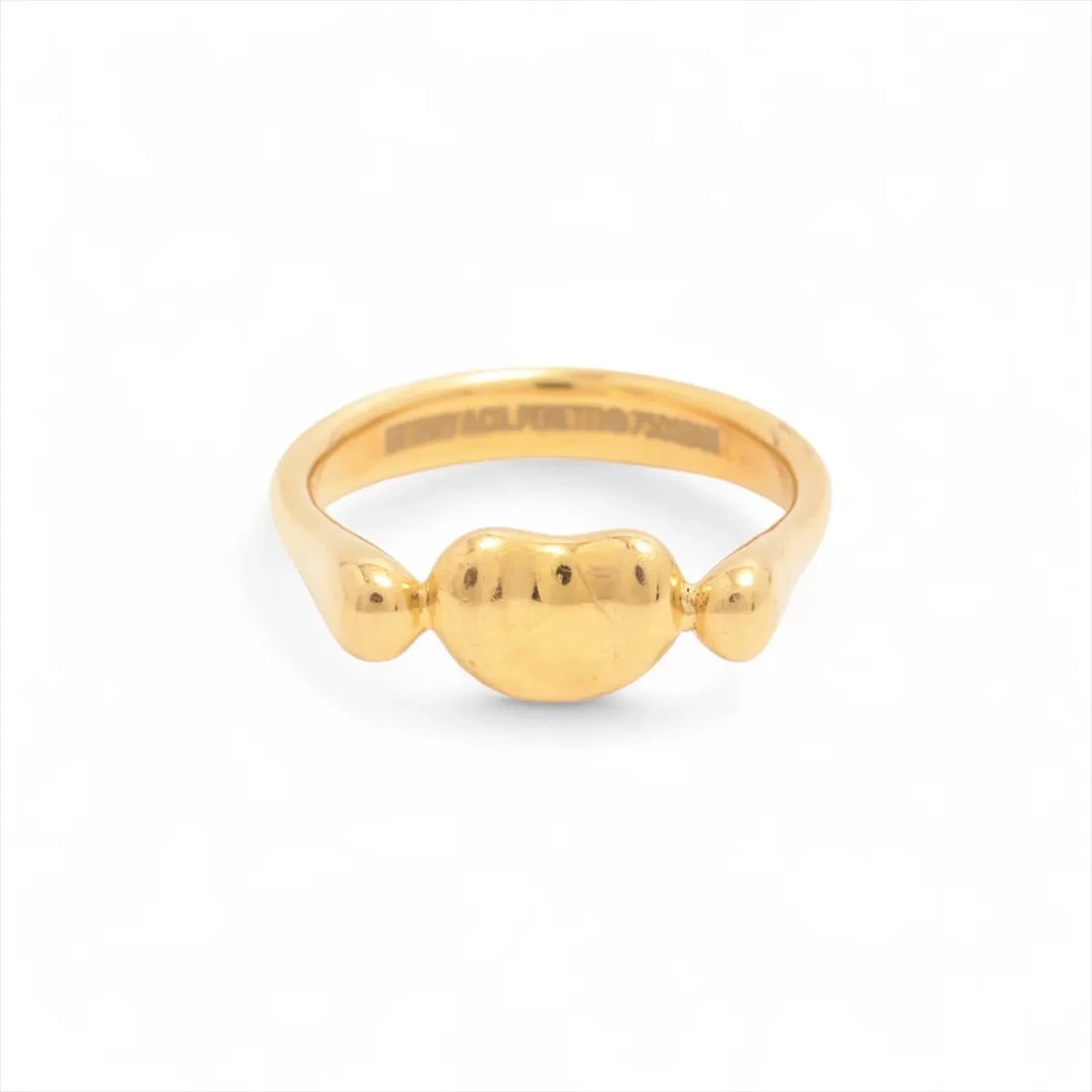 TIFFANY BEAN RING 750(YG): Tiffany Bean Ring 750(YG) Brand: Tiffany Type: Ring Material: 750(YG) Color: Yellow gold Size: 4.75 - 5 US Accessories: None Accessories Notice: When purchasing pre-owned goods, please ref
