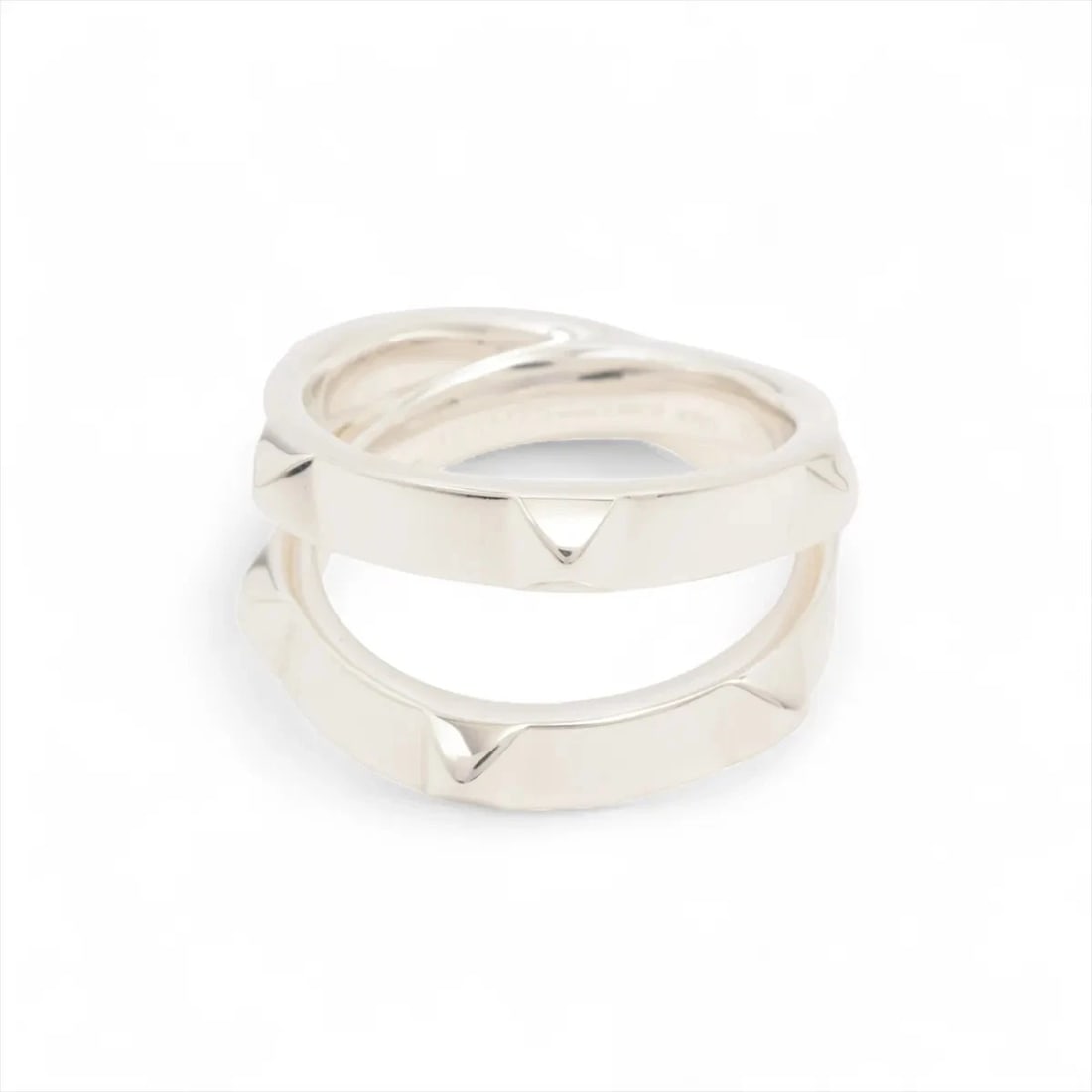 HERMÈS CRUDU H DOUBLE RING 925 SILVER: Hermès Crudu H double Ring 925 Silver Brand: Hermès Type: Ring Material: 925 Color: Silver Size: 6.75 - 7 US Accessories: None Accessories Notice: When purchasing pre-owned goods, please r