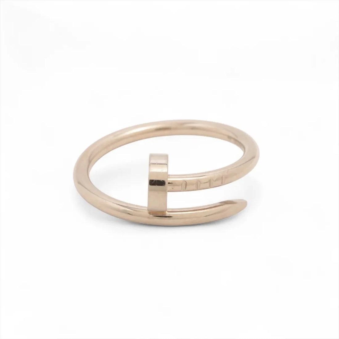 CARTIER JUSTE UN CLOU SM RING 750(WG): Cartier Juste un Clou SM Ring 750(WG) Brand: Cartier Type: Ring Material: 750(WG) Color: White Gold Size: 4.5 US Accessories: None Accessories Notice: When purchasing pre-owned goods, please