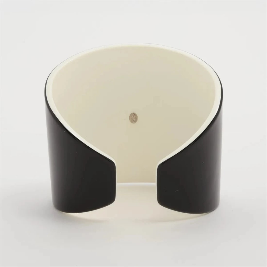 CHANEL COCO MARK BANGLE PLASTIC BLACK × WHITE - 2