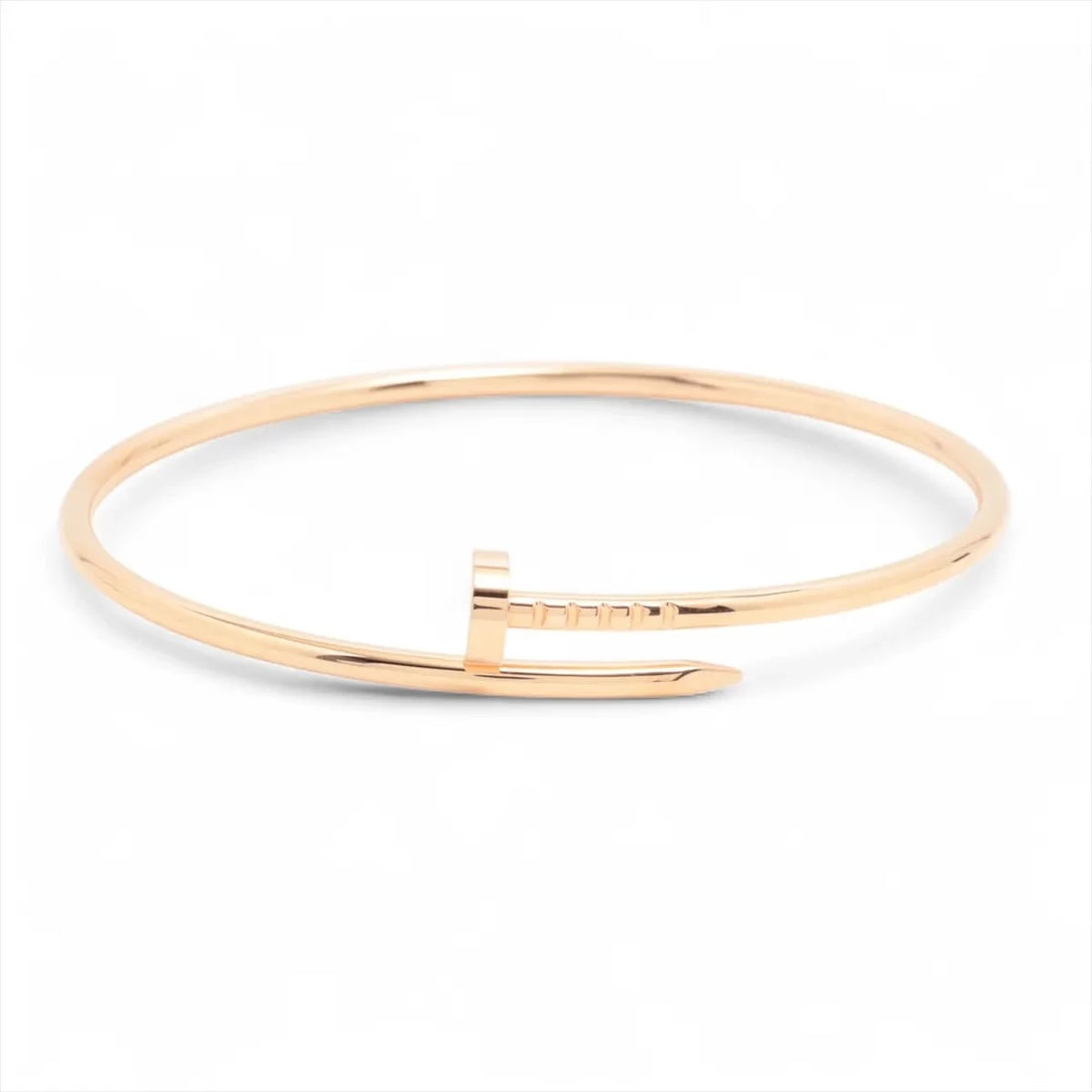 CARTIER JUSTE UN CLOU SM BRACELET 750(PG): Cartier Juste un Clou SM Bracelet 750(PG) Brand: Cartier Type: Bracelet Material: 750(PG) Color: Pink Gold Size: Bracelet length:17.8 Accessories: None Accessories Notice: When purchasing