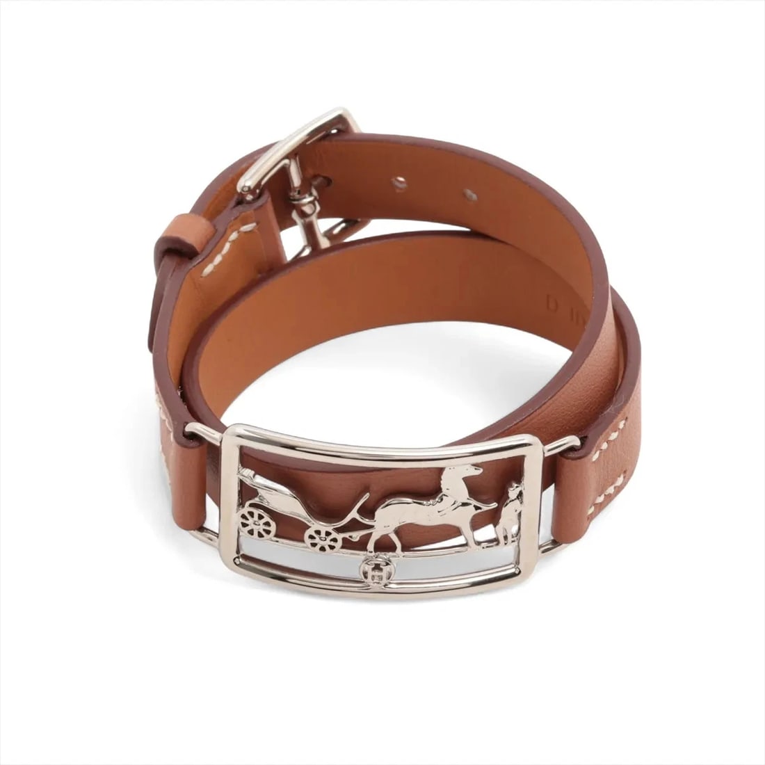 HERMÈS CALECHE BRACELET METAL X LEATHER SILVER X GOLD: Hermès Caleche Bracelet Metal x leather Silver x gold Brand: Hermès Type: Bracelet Material: Metal x leather Color: Silver x gold Size: Bracelet length:14 Accessories: None Accessories