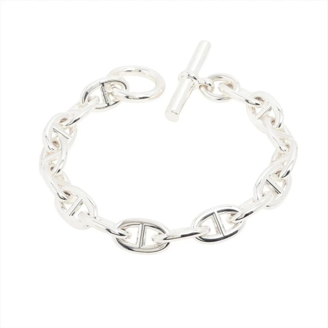 HERMÈS CHAÎNE D'ANCRE TGM BRACELET 16 FRAMES 925: Hermès Chaîne d'Ancre TGM Bracelet 16 frames 925 Brand: Hermès Type: Bracelet Material: 925 Color: Silver Size: Bracelet length:24 Accessories: None Accessories Notice: When purchasing