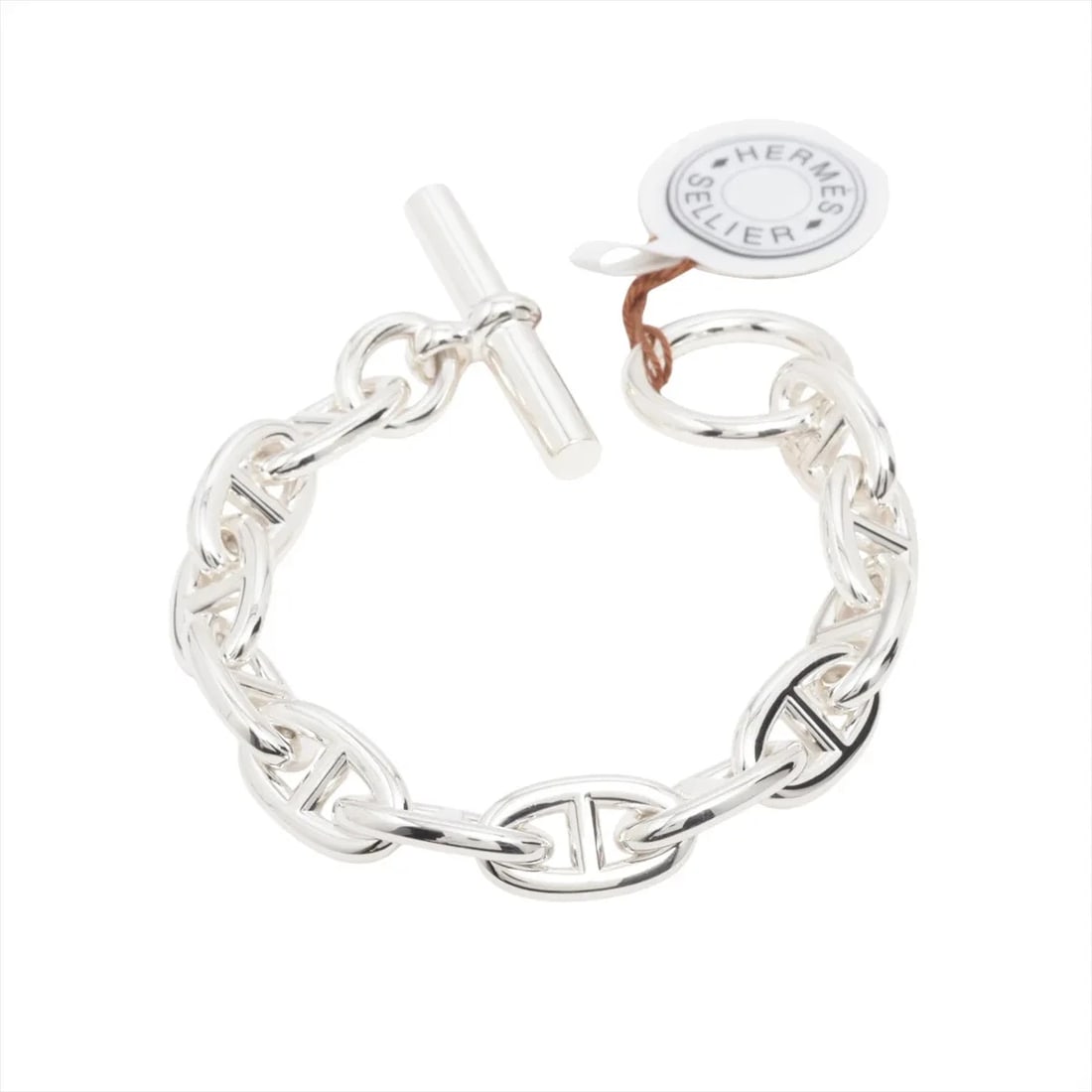 HERMÈS CHAÎNE D'ANCRE BRACELET 12 FRAMES 925: Hermès Chaîne d'Ancre Bracelet 12 frames 925 Brand: Hermès Type: Bracelet Material: 925 Color: Silver Size: Bracelet length:15.5 Accessories: None Accessories Notice: When purchasing pre-o