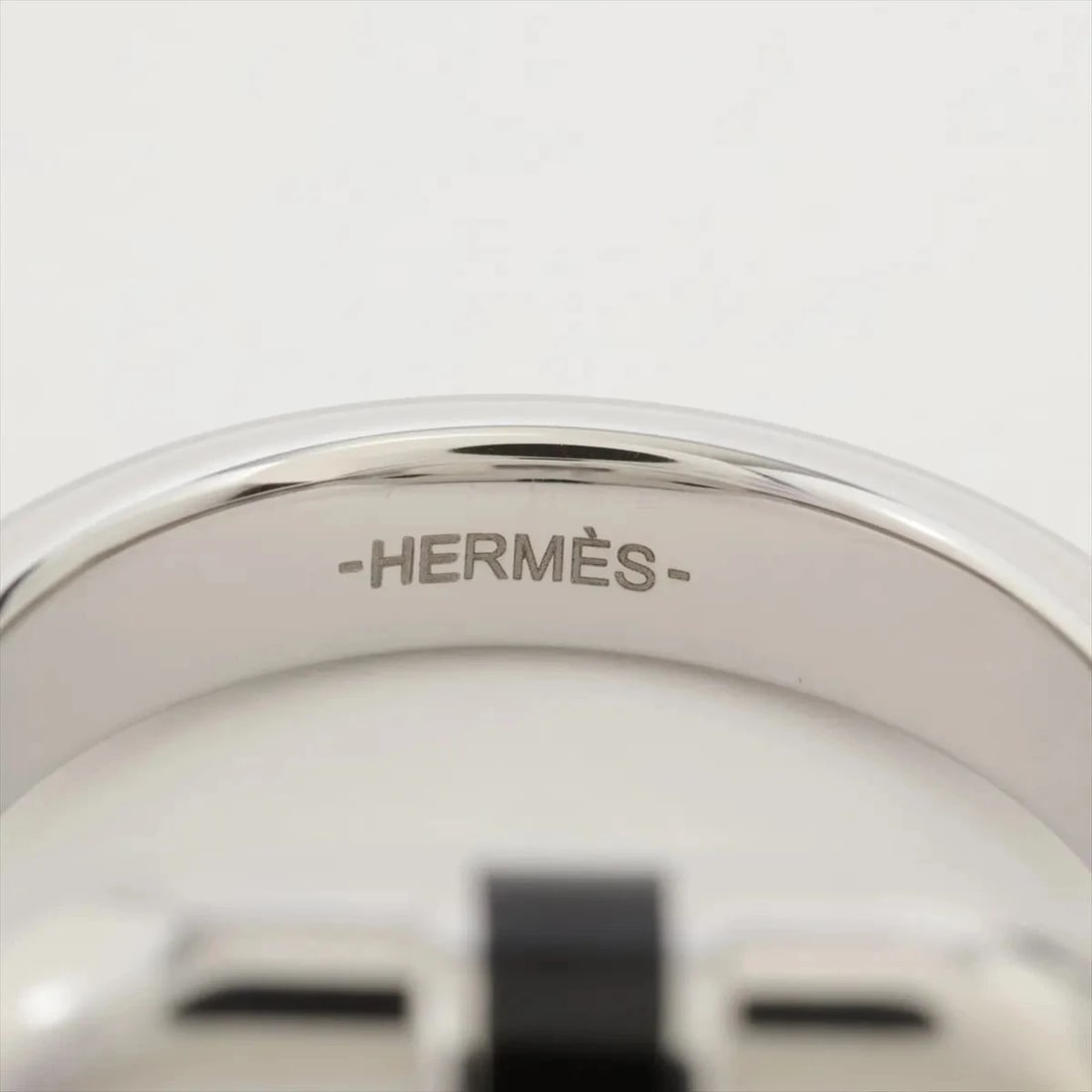 HERMÈS MAILLON RING GP BLACK × SILVER - 2