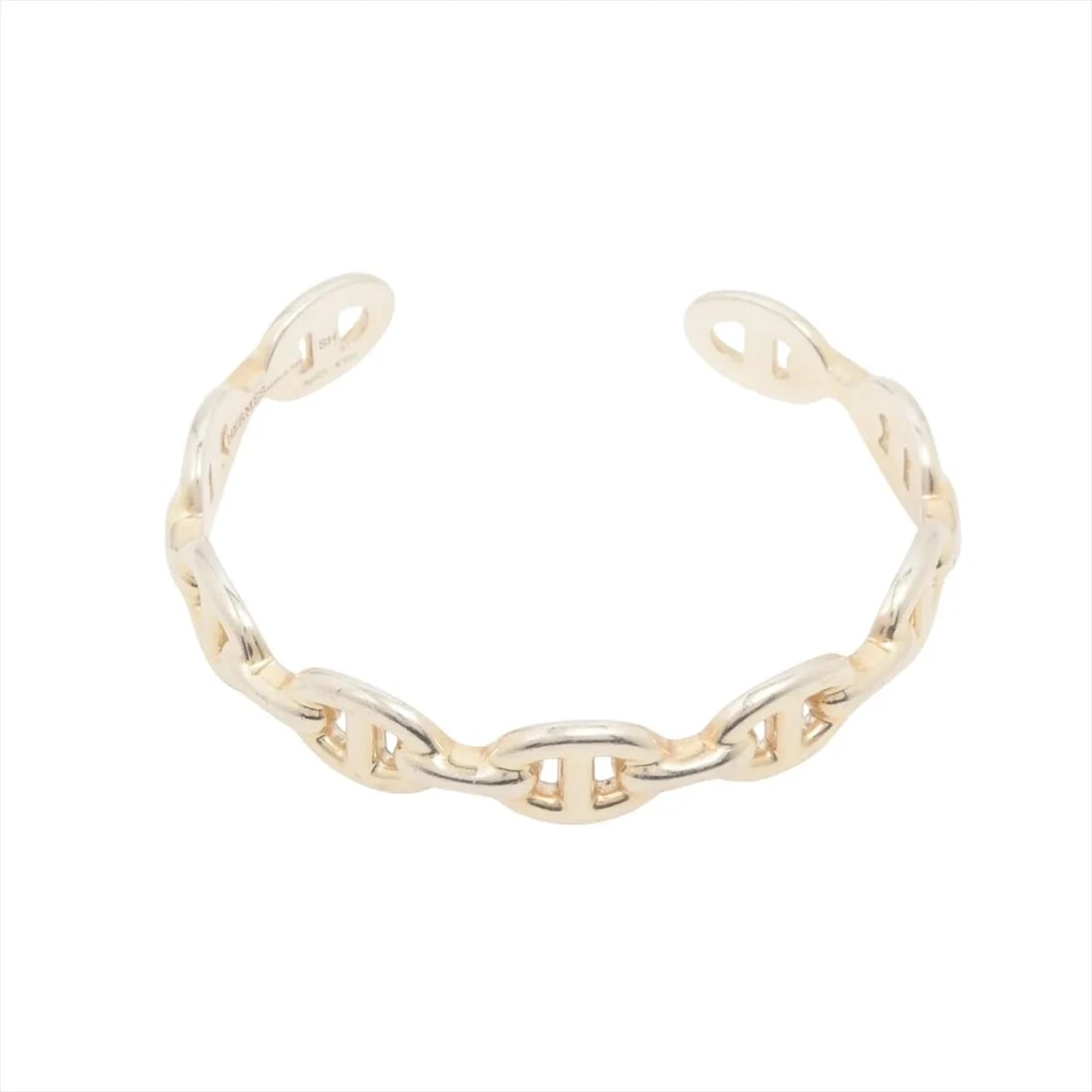 HERMÈS CHAÎNE D'ANCRE ENCHAINEE BANGLE SH 925 SILVER: Hermès Chaîne d'Ancre Enchainee Bangle SH 925 Silver Brand: Hermès Type: Bracelet Material: 925 Silver Color: Silver Size: Bracelet length:15 Accessories: None Accessories Notice: When