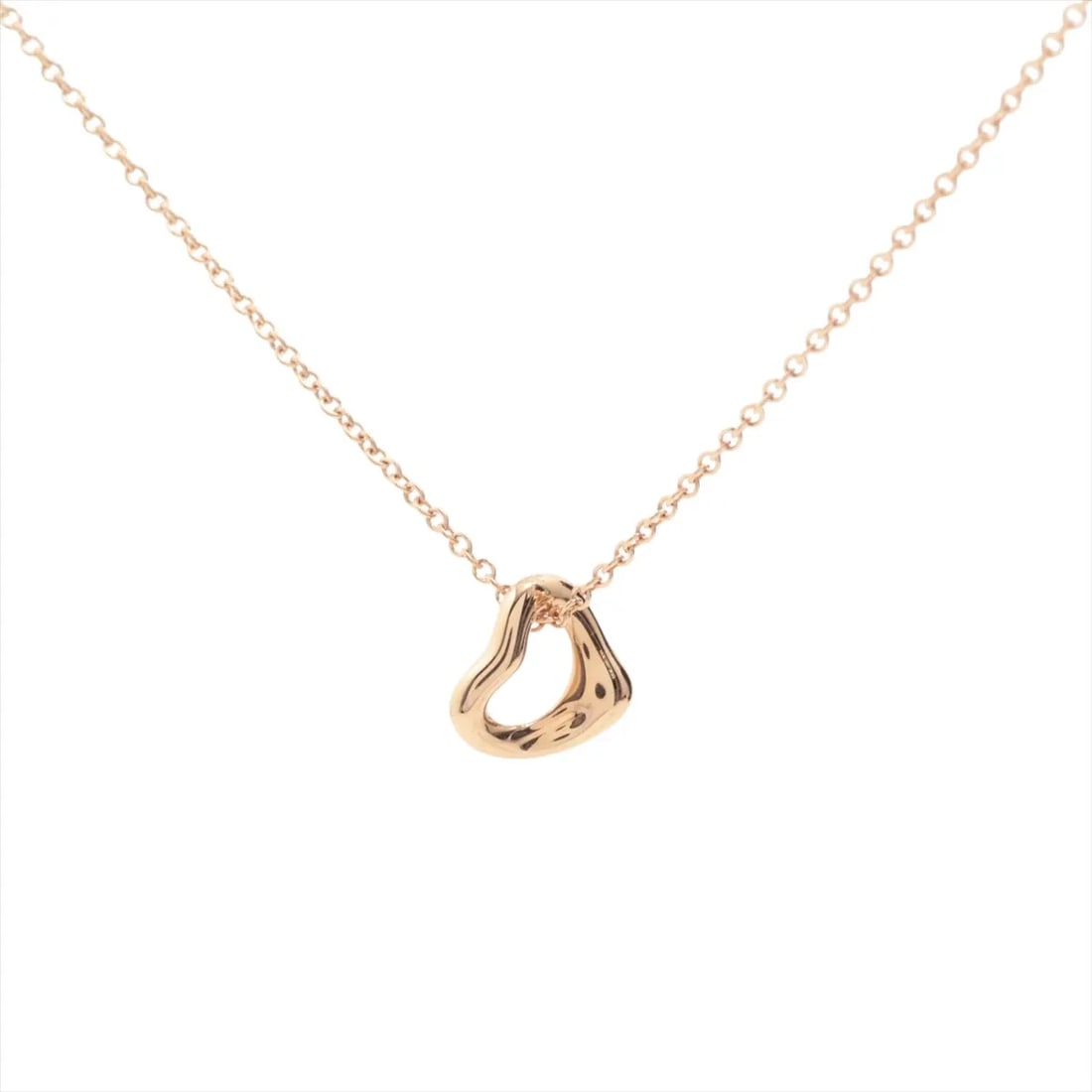 TIFFANY OPEN HEART MINI NECKLACE 750(PG): Tiffany Open Heart Mini Necklace 750(PG) Brand: Tiffany Type: Necklace Material: 750(PG) Color: Pink Gold Size: Chain length:40.7 Accessories: None Accessories Notice: When purchasing