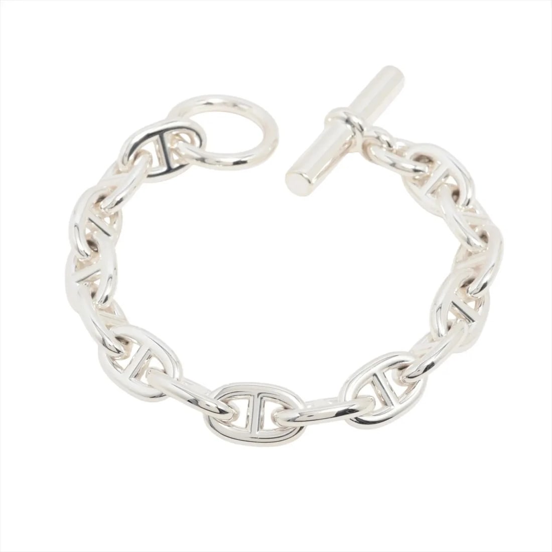 HERMÈS CHAÎNE D'ANCRE BRACELET 15 FRAMES 925 SILVER: Hermès Chaîne d'Ancre Bracelet 15 frames 925 Silver Brand: Hermès Type: Bracelet Material: 925 Color: Silver Size: Bracelet length:16 Accessories: None Accessories Notice: When purchasing