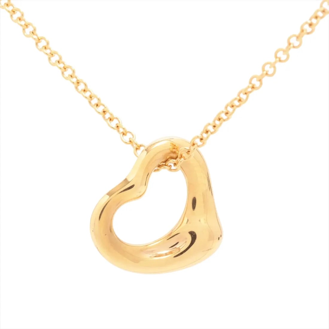 TIFFANY OPEN HEART NECKLACE 750(YG): Tiffany Open Heart Necklace 750(YG) Brand: Tiffany Type: Necklace Material: 750(YG) Color: Yellow Gold Size: Chain length:41.3 Accessories: None Accessories Notice: When purchasing pre-owned