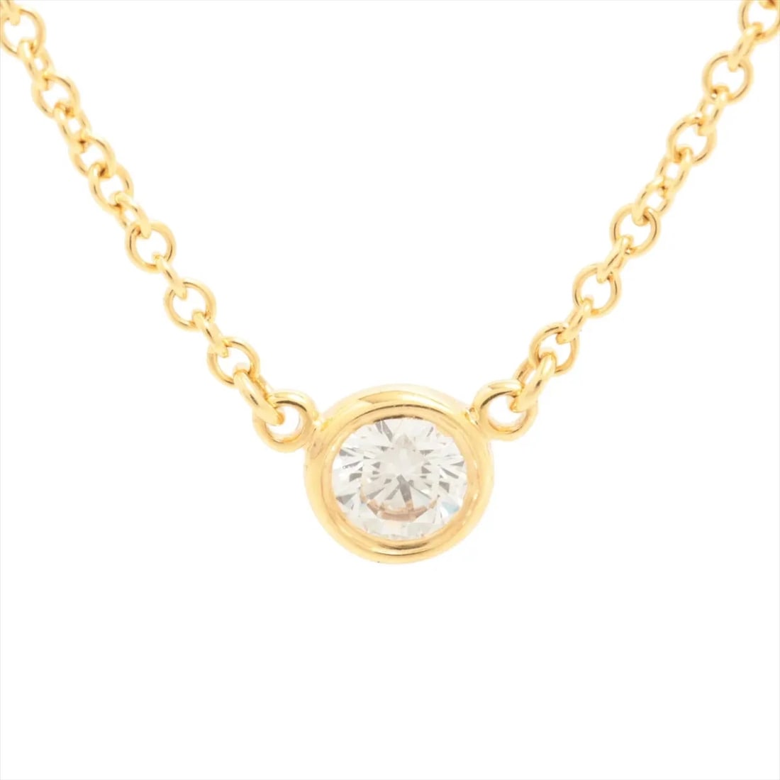 TIFFANY BY THE YARD 1P DIAMOND NECKLACE 750(YG): Tiffany By the Yard 1P diamond Necklace 750(YG) Brand: Tiffany Type: Necklace Material: 750(YG) Color: Yellow Gold Size: Chain length:41 Accessories: None Accessories Notice: When purchasing