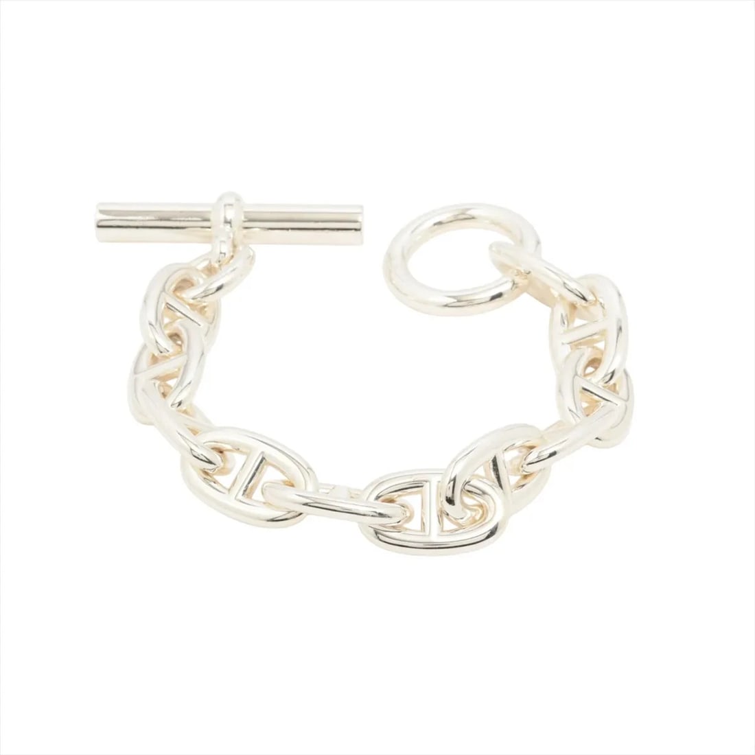 HERMÈS CHAÎNE D'ANCRE BRACELET 11 FRAMES 925 SILVER: Hermès Chaîne d'Ancre Bracelet 11 frames 925 Silver Brand: Hermès Type: Bracelet Material: 925 Color: Silver Size: Bracelet length:16.5 Accessories: None Accessories Notice: When