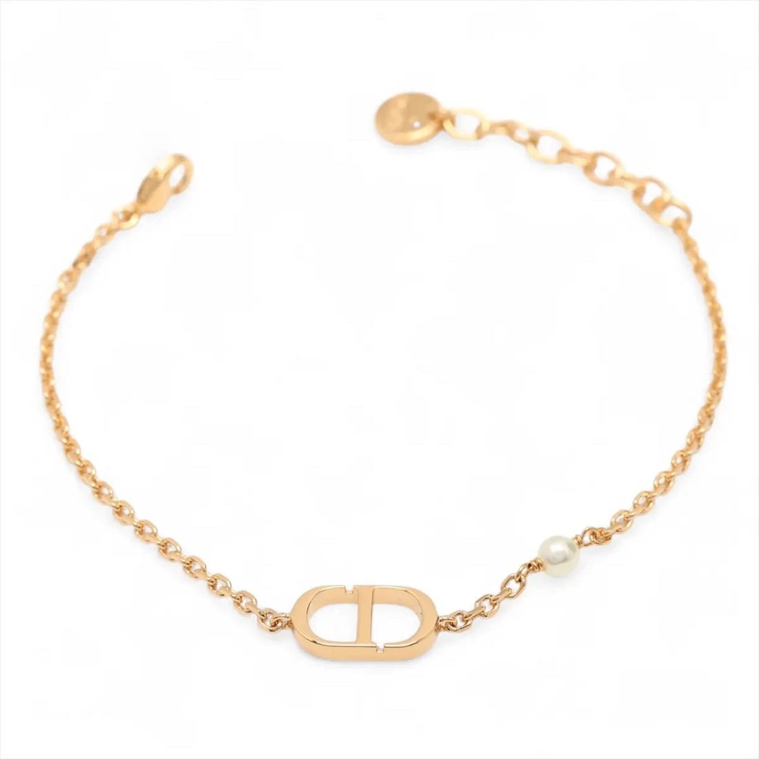 DIOR PETIT CD PETIT CD BRACELET GP X IMITATION PEARL GOLD: Dior Petit CD Petit CD Bracelet GP x Imitation pearl Gold Brand: Dior Type: Bracelet Material: GP x Imitation pearl Color: Gold Size: Bracelet length:18 Accessories: None Accessories Notice: