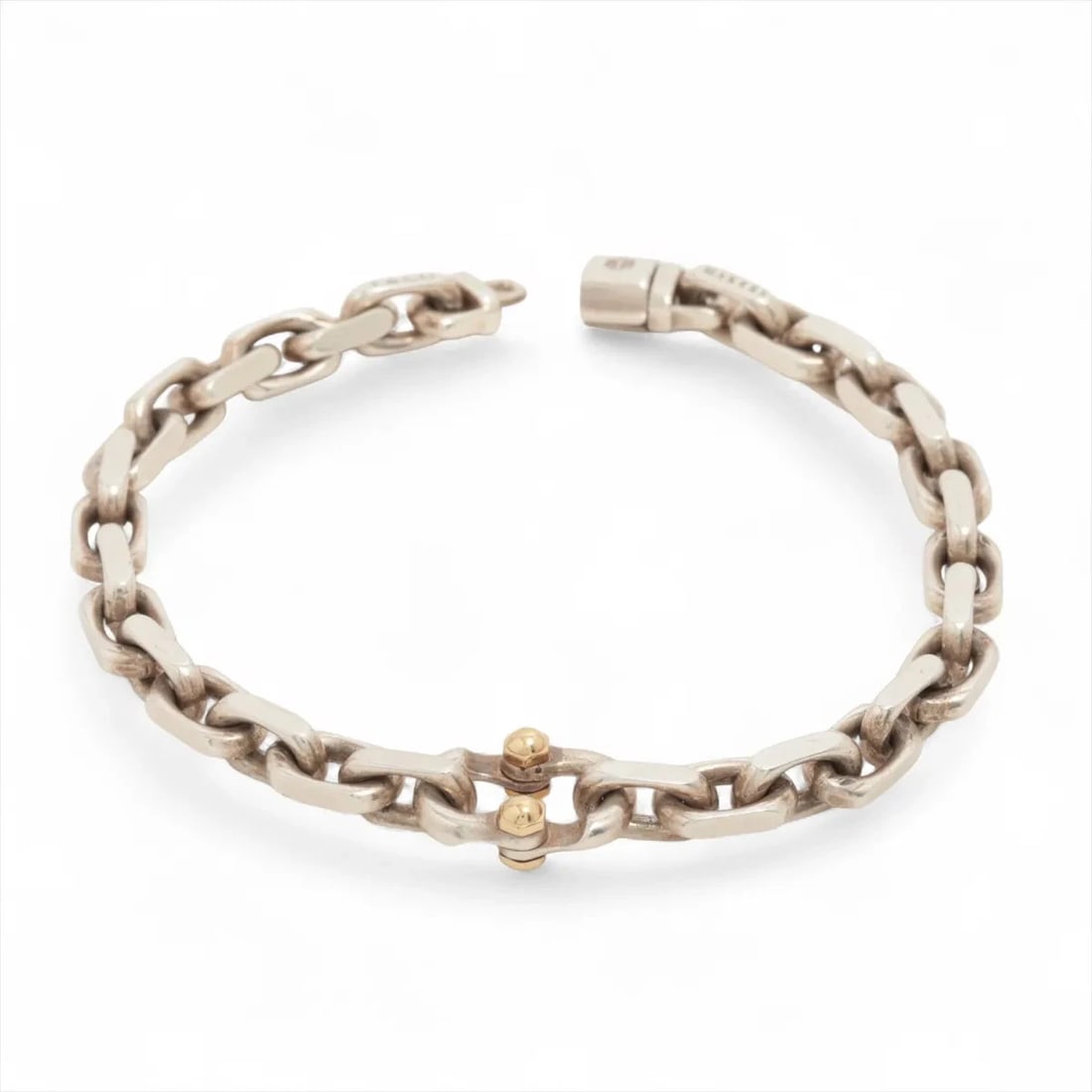 TIFFANY MAKERS NARROW BRACELET 925 750 SILVER X GOLD: Tiffany Makers Narrow Bracelet 925 750 Silver x gold Brand: Tiffany Type: Bracelet Material: 925 Silver×750 Gold Color: Silver x gold Size: Bracelet length:16 Accessories: None Accessories