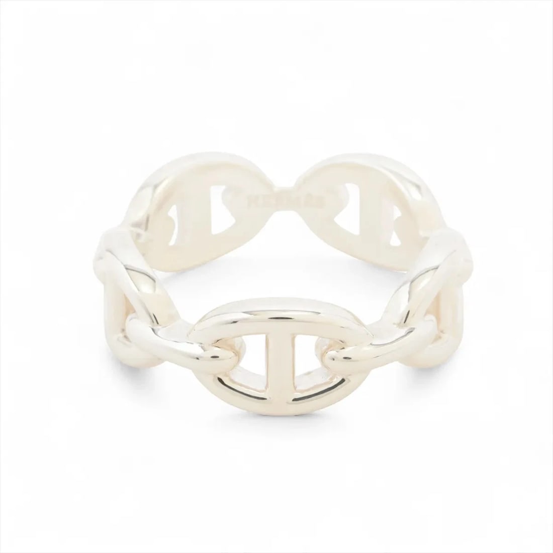 HERMÈS CHAÎNE D'ANCRE ENCHAINEE RING 925 SILVER: Hermès Chaîne d'Ancre Enchainee Ring 925 Silver Brand: Hermès Type: Ring Material: 925 Color: Silver Size: 6.75 - 7 US Accessories: None Accessories Notice: When purchasing pre-owned
