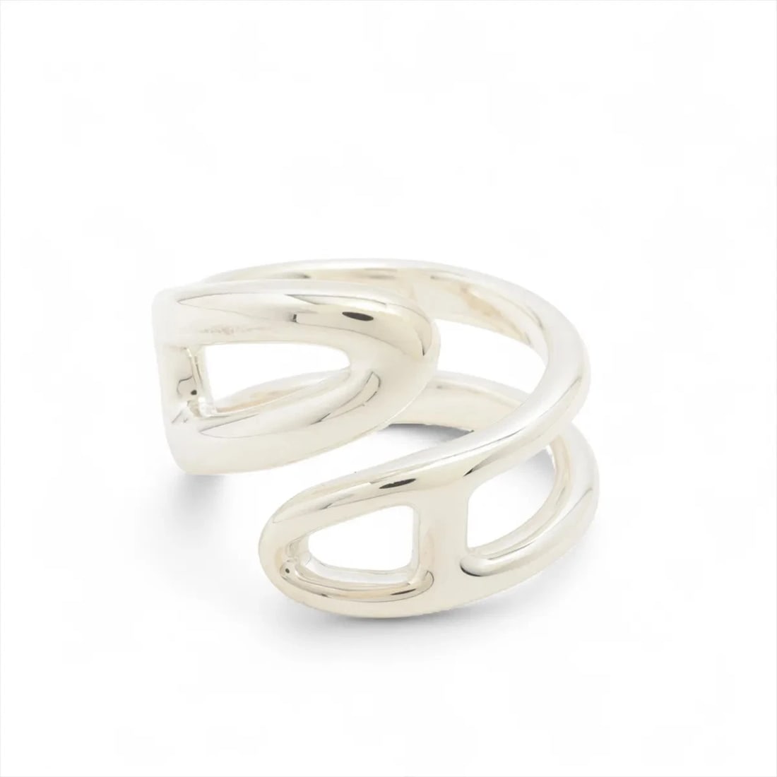 HERMÈS CHAÎNE D'ANCRE PUNK TWIST RING 925 SILVER: Hermès Chaîne d'Ancre punk twist Ring 925 Silver Brand: Hermès Type: Ring Material: 925Silver Color: Silver Size: 6.25 - 6.5 US Accessories: None Accessories Notice: When purchasing