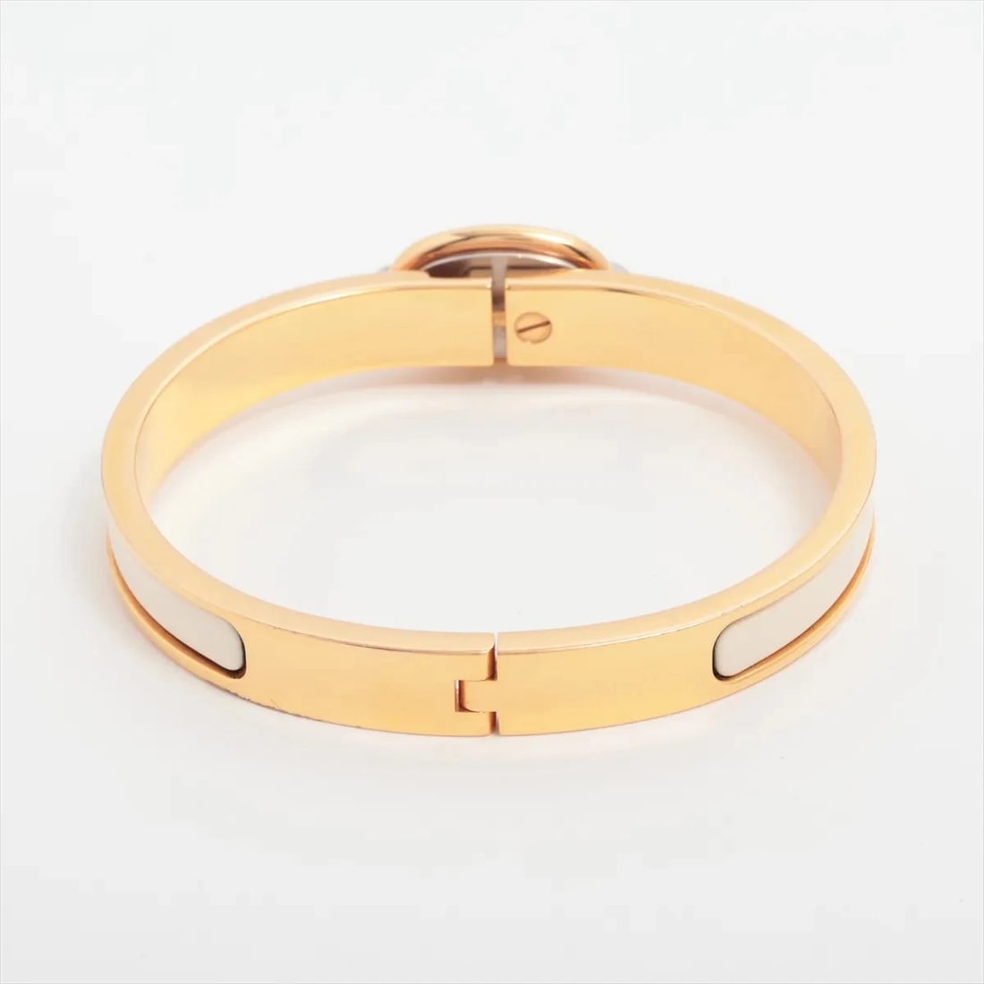 HERMÈS MINI CLIC CHAINE D'ANCRE BRACELET GP×ENAMEL IVORY X GOLD (1 of 2)