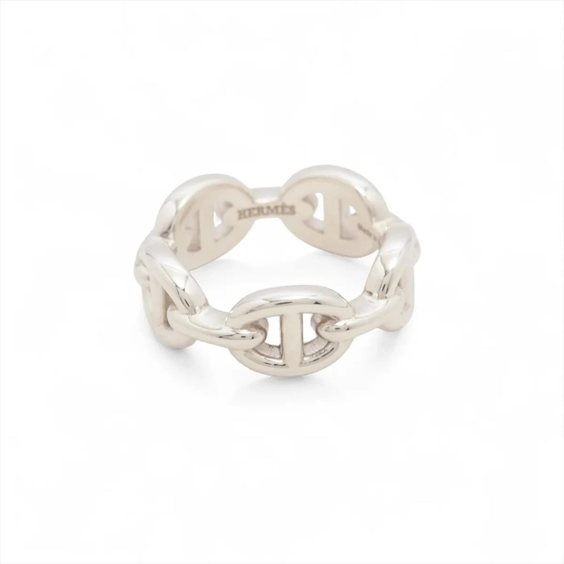 HERMÈS CHAÎNE D'ANCRE ENCHAINEE RING 925 SILVER: Hermès Chaîne d'Ancre Enchainee Ring 925 Silver Brand: Hermès Type: Ring Material: 925silver Color: Silver Size: 4.75 - 5 US Accessories: None Accessories Notice: When purchasing pre-owned