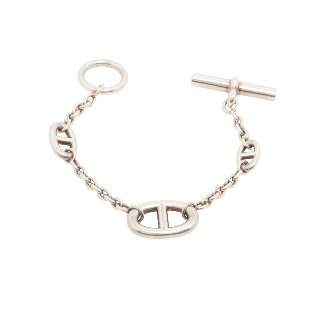 HERMÈS CHAÎNE D'ANCRE FARANDOLE BRACELET ST 925 SILVER: Hermès Chaîne d'Ancre Farandole Bracelet ST 925 Silver Brand: Hermès Type: Bracelet Material: 925silver Color: Silver Size: Bracelet length:14.5 Accessories: None Accessories Notice: When