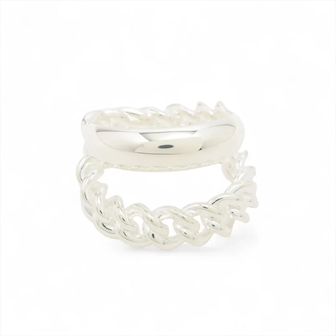 HERMÈS BOUCLES SERIE RING 925 SILVER: Hermès Boucles Serie Ring 925 Silver Brand: Hermès Type: Ring Material: 925 Color: Silver Size: 6 US Accessories: None Accessories Notice: When purchasing pre-owned goods, please refer to