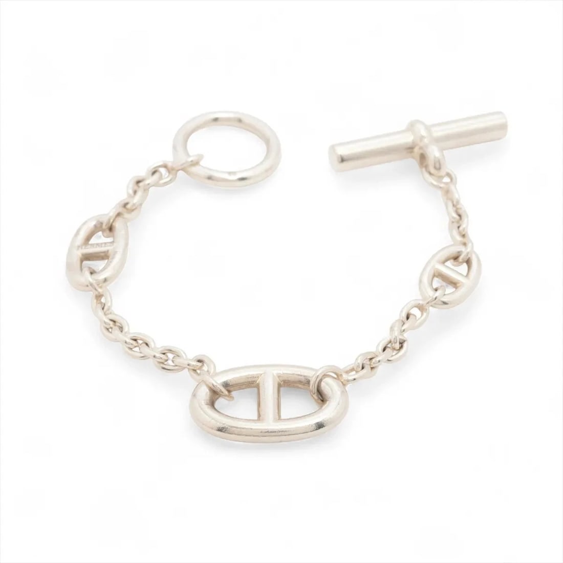 HERMÈS CHAÎNE D'ANCRE FARANDOLE BRACELET 925 SILVER: Hermès Chaîne d'Ancre Farandole Bracelet 925 Silver Brand: Hermès Type: Bracelet Material: 925silver Color: Silver Size: Bracelet length:14.5 Accessories: None Accessories Notice: When