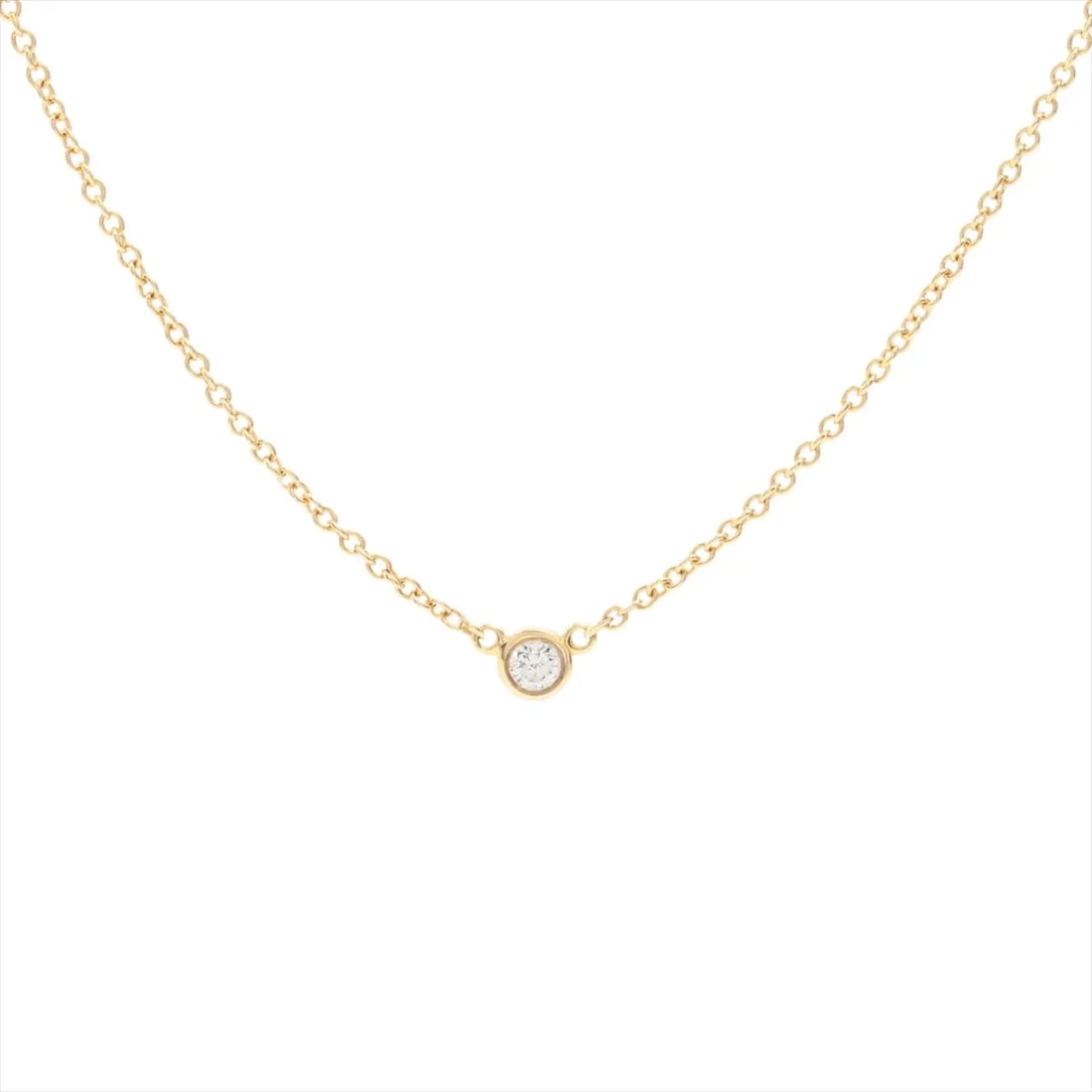 TIFFANY BY THE YARD 1P DIAMOND NECKLACE 750(YG): Tiffany By the Yard 1P diamond Necklace 750(YG) Brand: Tiffany Type: Necklace Material: 750(YG) Color: Yellow Gold Size: Chain length:40.8 Accessories: None Accessories Notice: When