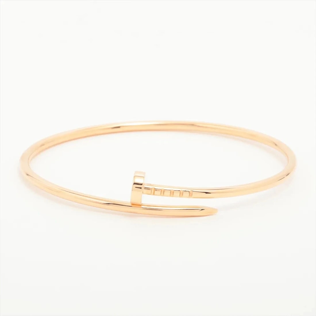 CARTIER JUSTE UN CLOU SM BRACELET 750(PG): Cartier Juste un Clou SM Bracelet 750(PG) Brand: Cartier Type: Bracelet Material: 750(PG) Color: Pink Gold Size: Bracelet length:18 Accessories: None Accessories Notice: When purchasing
