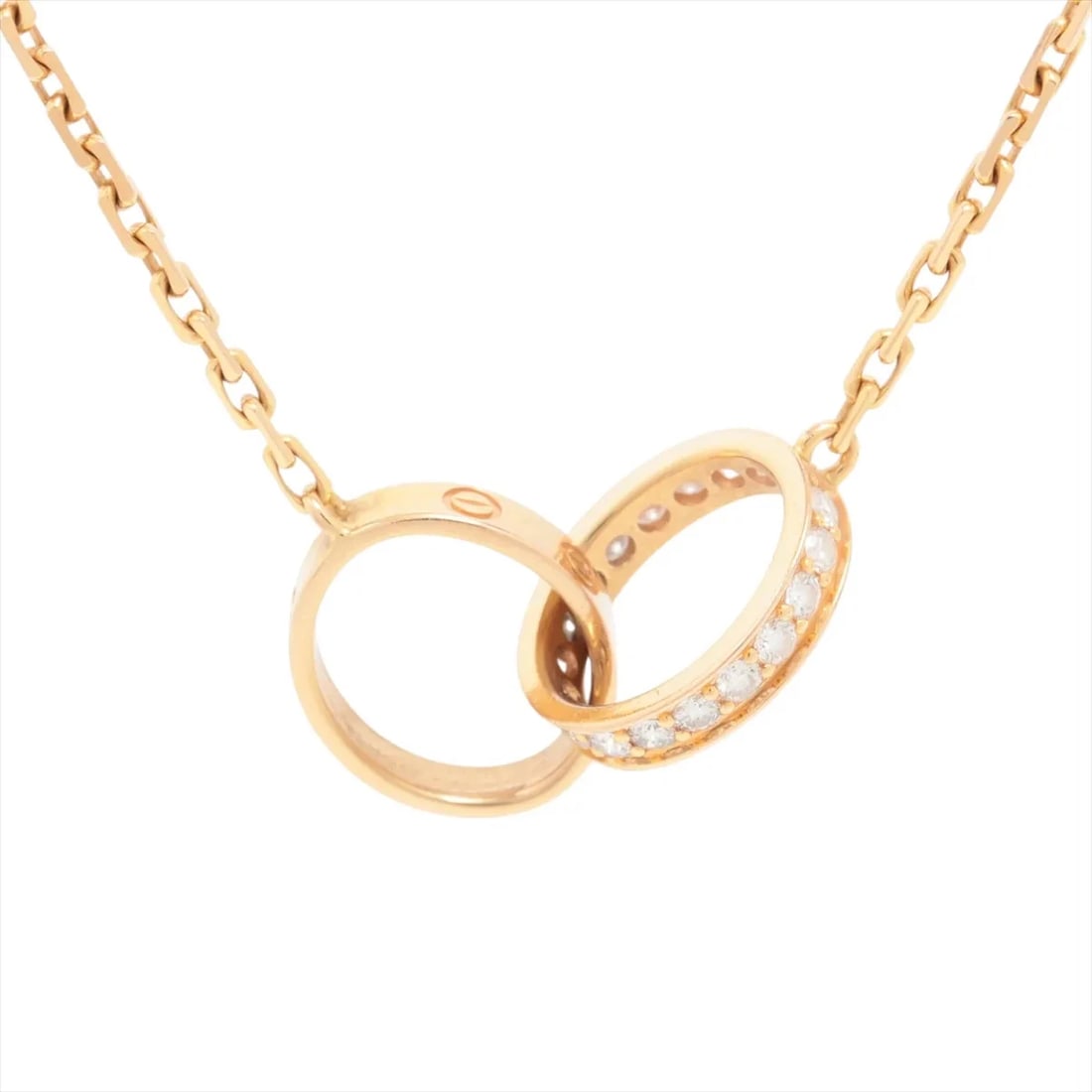 CARTIER BABY LOVE DIAMOND NECKLACE 750(PG): Cartier Baby Love diamond Necklace 750(PG) Brand: Cartier Type: Necklace Material: 750(PG) Color: Pink Gold Size: Chain length:45.5 Accessories: None Accessories Notice: When purchasing