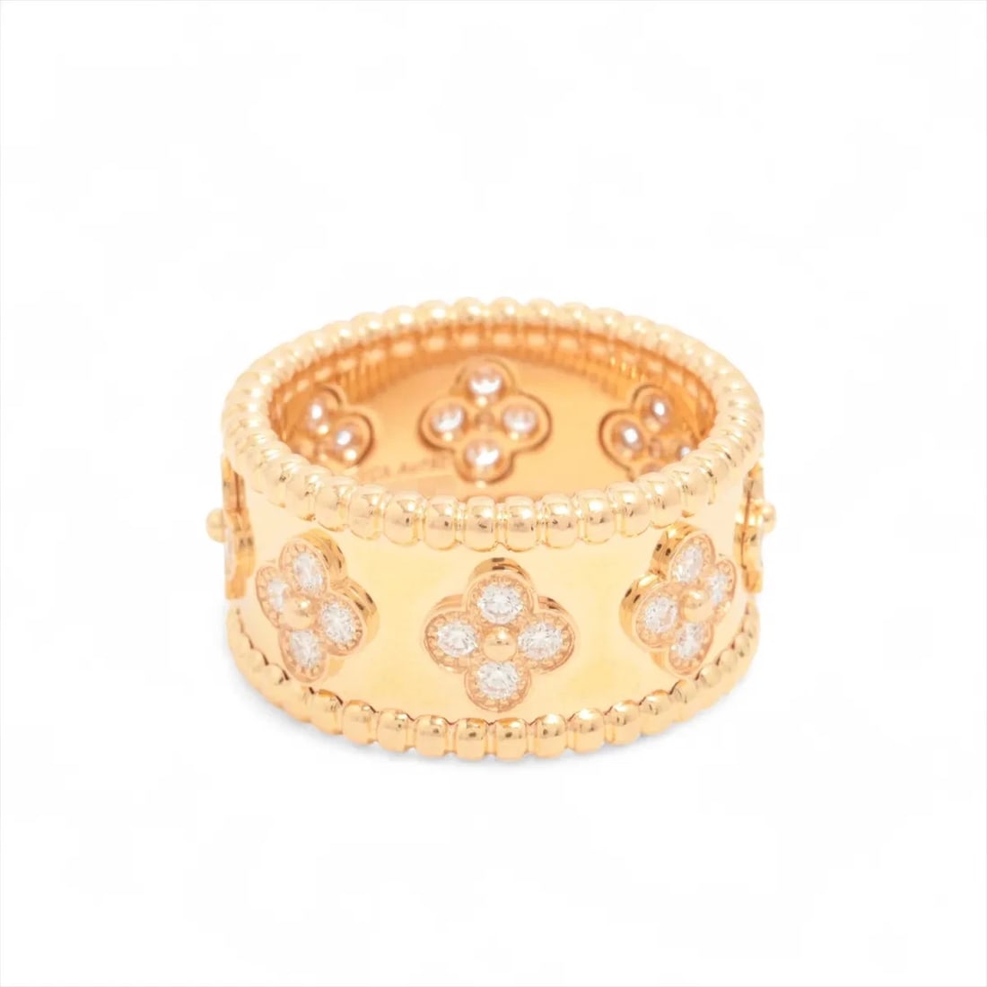 VAN CLEEF & ARPELS CLOVER DIAMOND RING 750(PG): Van Cleef & Arpels Clover diamond Ring 750(PG) Brand: Van Cleef & Arpels Type: Ring Material: 750(PG) Color: Pink Gold Size: 7 - 7.25 US Accessories: None Accessories Notice: When purchasi