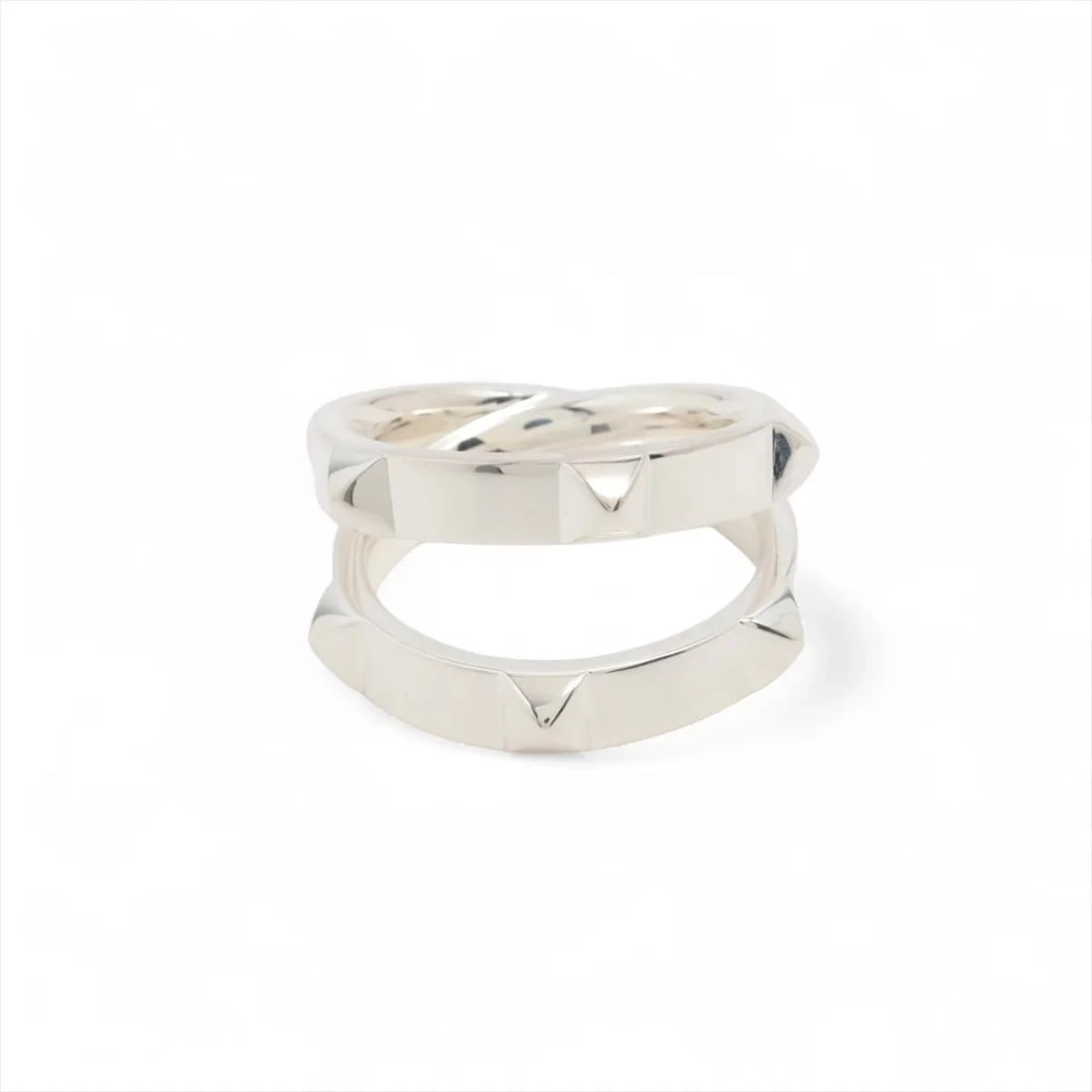 HERMÈS MINI CREW DOUBLE RING 925: Hermès mini crew double Ring 925 Brand: Hermès Type: Ring Material: 925 Color: Silver Size: 7.25 US Accessories: None Accessories Notice: When purchasing pre-owned goods, please refer to t