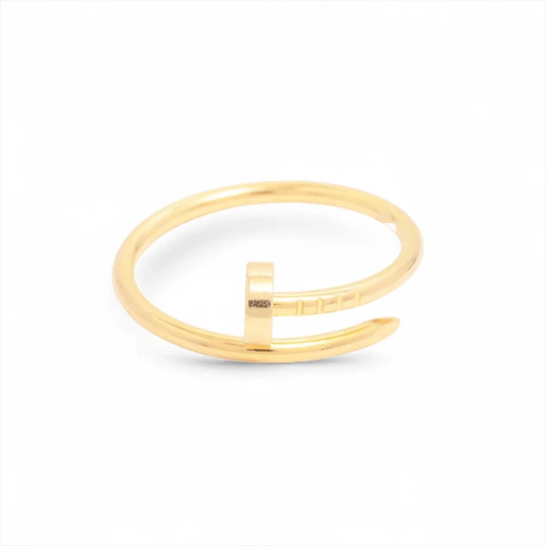 CARTIER JUSTE UN CLOU SM RING 750(YG): Cartier Juste un Clou SM Ring 750(YG) Brand: Cartier Type: Ring Material: 750(YG) Color: Yellow Gold Size: 8.25 - 8.5 US Accessories: None Accessories Notice: When purchasing pre-owned goods,