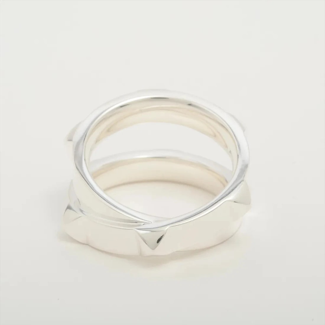 HERMÈS MINI CREW DOUBLE RING 925 SILVER - 2