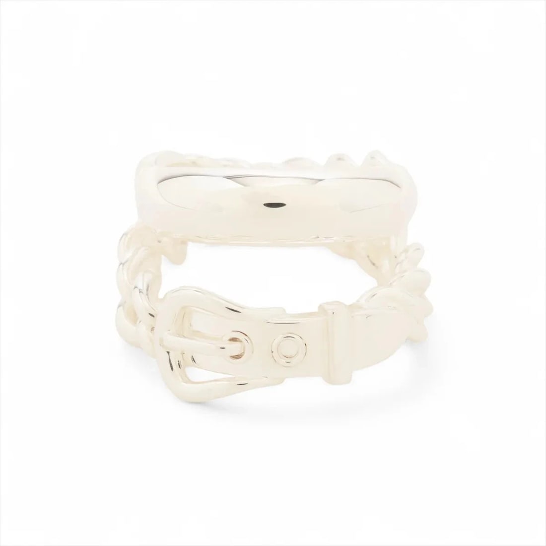 HERMÈS BOUCLES SERIE RING 925 SILVER: Hermès Boucles Serie Ring 925 Silver Brand: Hermès Type: Ring Material: 925 Color: Silver Size: 5.5 - 5.75 US Accessories: None Accessories Notice: When purchasing pre-owned goods, please