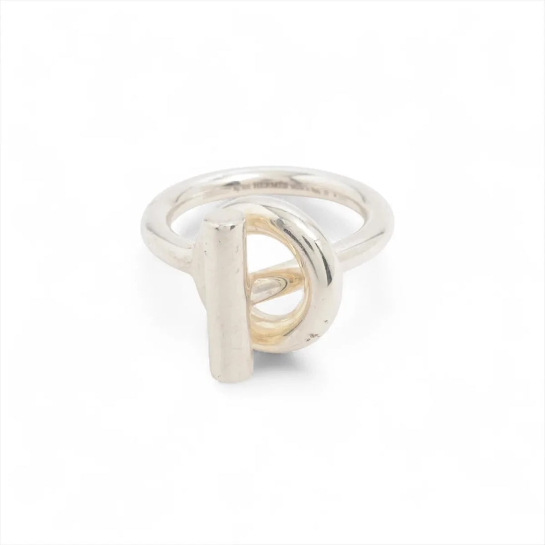 HERMES ECHAPPEE RING 925 SILVER: Hermes Echappee Ring 925 Silver Brand: Hermes Type/Style: Ring Material: 925, Color: Silver Size: 7.75 - 8 Accessories: None Accessories Notice: When purchasing pre-owned goods, please ref
