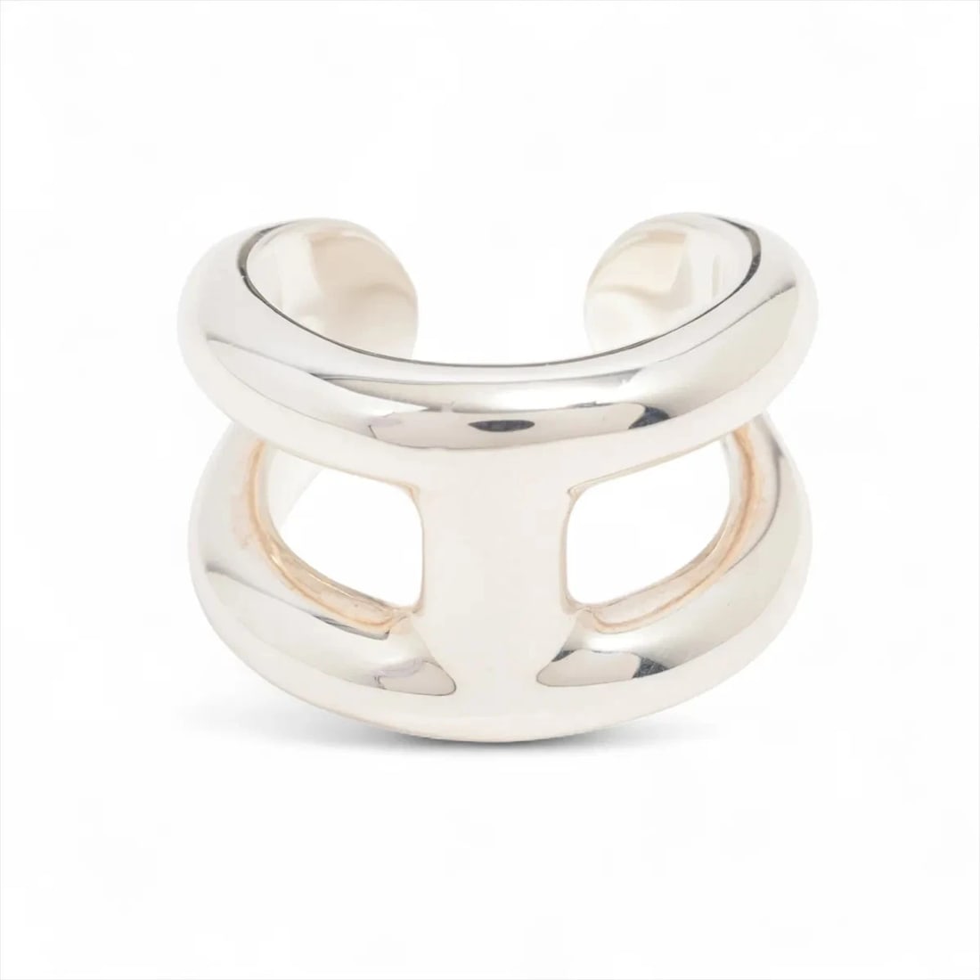 HERMES OSMOZ PM RING 925 SILVER: Hermes Osmoz PM Ring 925 Silver Brand: Hermes Type/Style: Ring Material: 925, Color: Silver Size: 4.75 - 5 US Accessories: None Accessories Notice: When purchasing pre-owned goods, please r