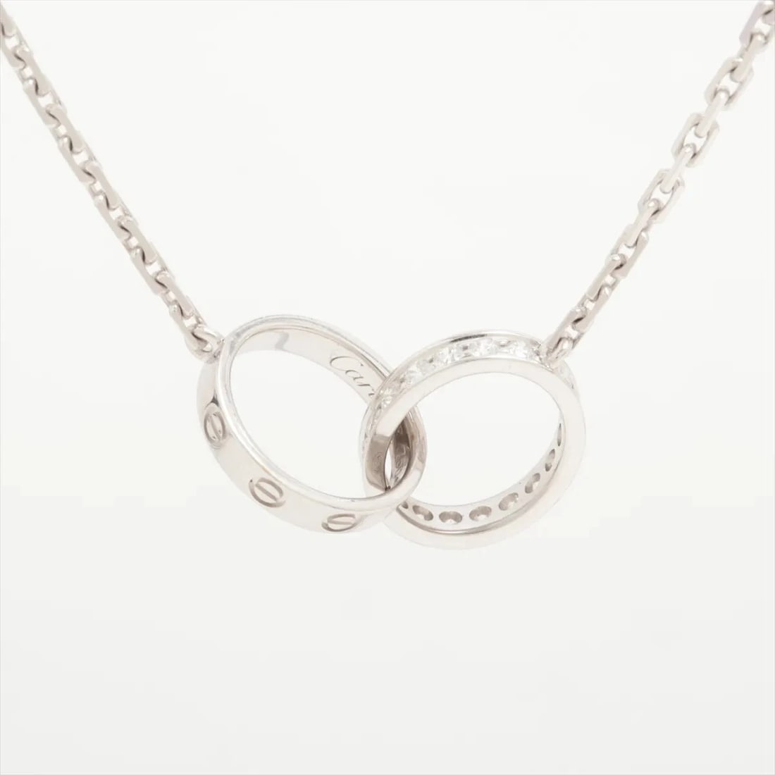 CARTIER BABY LOVE DIAMOND NECKLACE 750(WG): Cartier Baby Love diamond Necklace 750(WG) Brand: Cartier Type/Style: Necklace Material: 750(WG), Main Stone/Creation Natural Color: WG Size: Size(CM) Chain length:45.1 Accessories: None