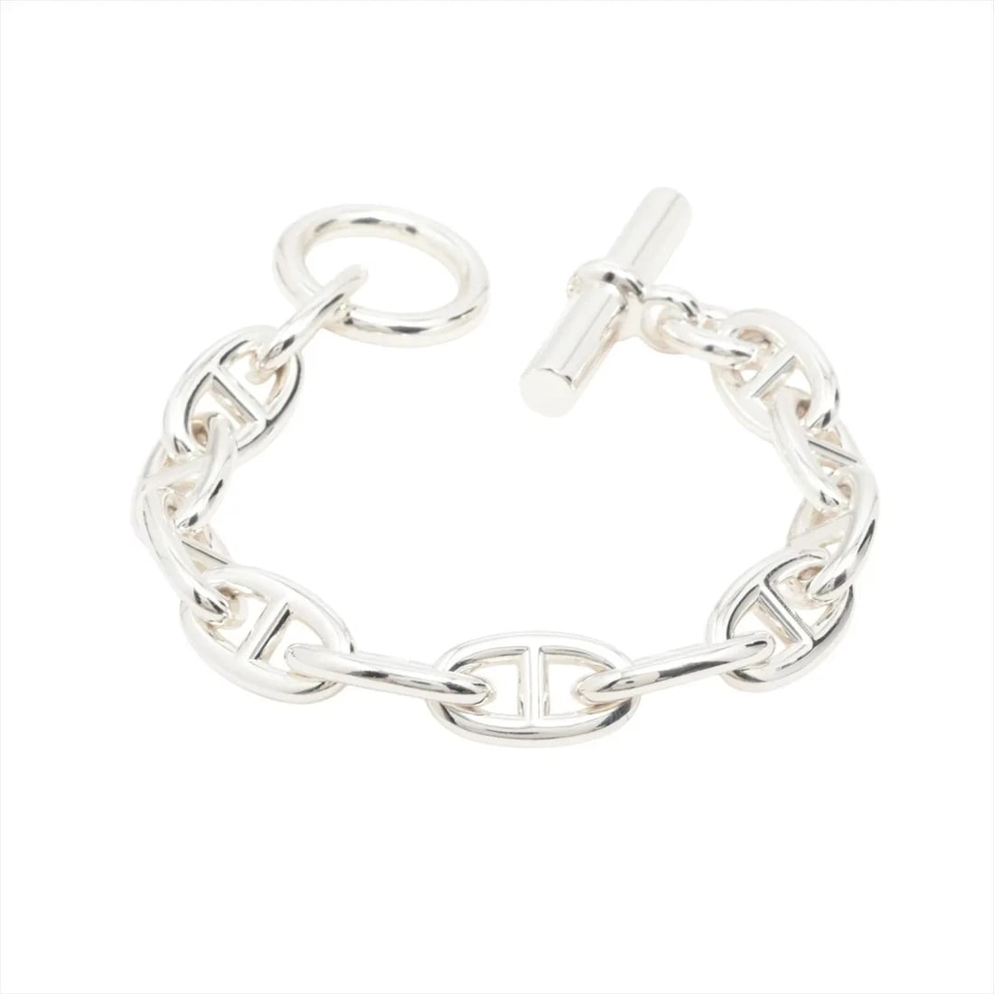 HERMES CHAINE D'ANCRE GM BRACELET: Hermes Chaine d'Ancre GM Bracelet Brand: Hermes Type/Style: Bracelet Material: 925, Color: Silver Size: Bracelet length:16 Accessories: None Accessories Notice: When purchasing pre-owned