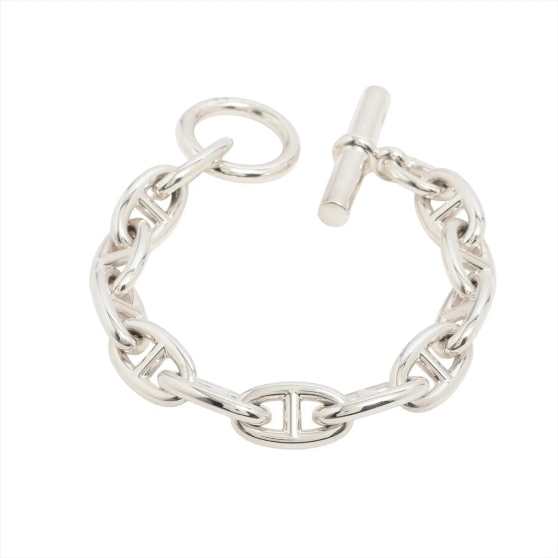 HERMES CHAINE D'ANCRE GM BRACELET: Hermes Chaine d'Ancre GM Bracelet Brand: Hermes Type/Style: Bracelet Material: 925, Color: Silver Size: Bracelet length:16 Accessories: None Accessories Notice: When purchasing pre-owned