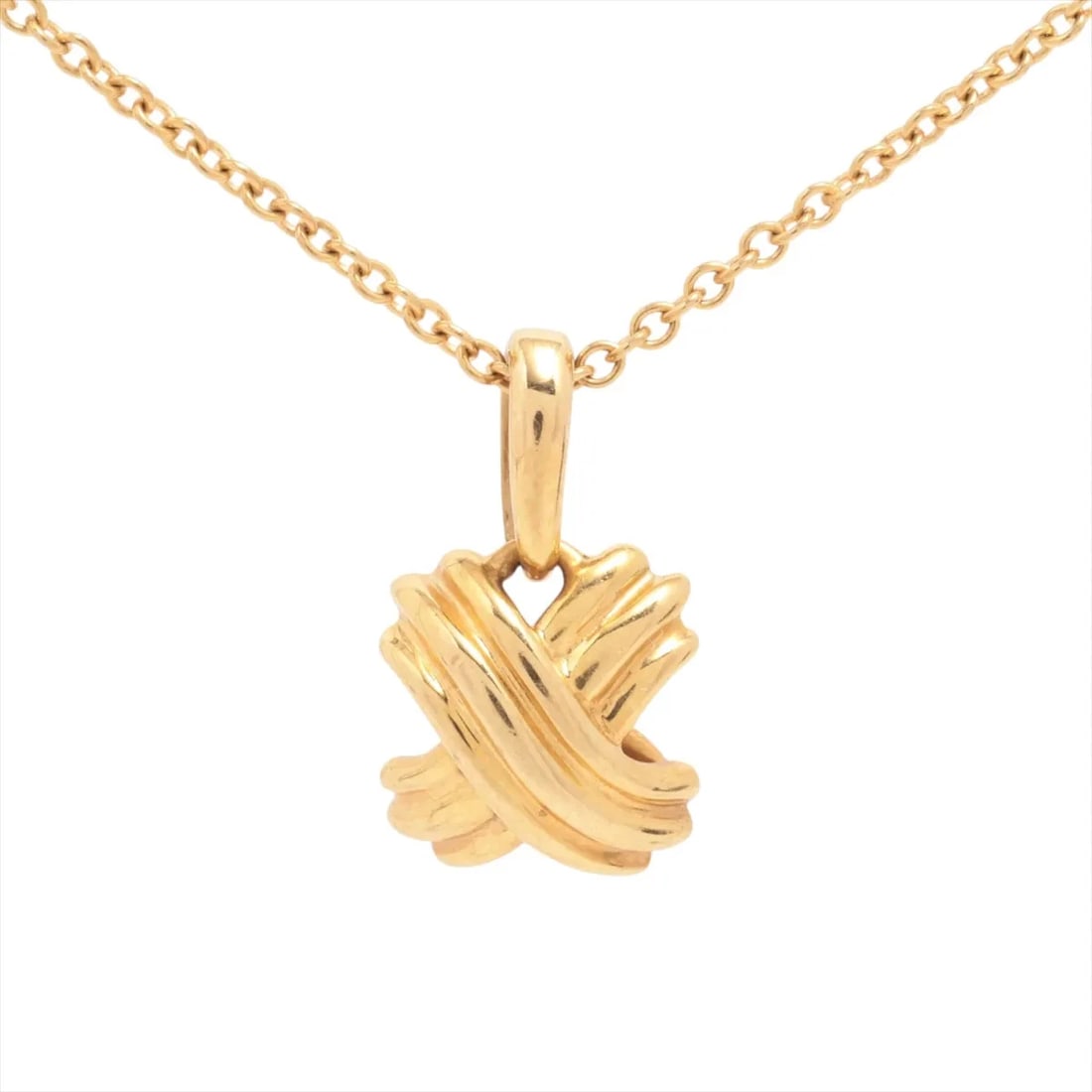 TIFFANY SIGNATURE NECKLACE 750(YG): Tiffany Signature Necklace 750(YG) Brand: Tiffany Type/Style: Necklace Material: 750(YG), Color: YG Size: Size(CM) Chain length:40.5 Accessories: None Accessories Notice: When purchasing