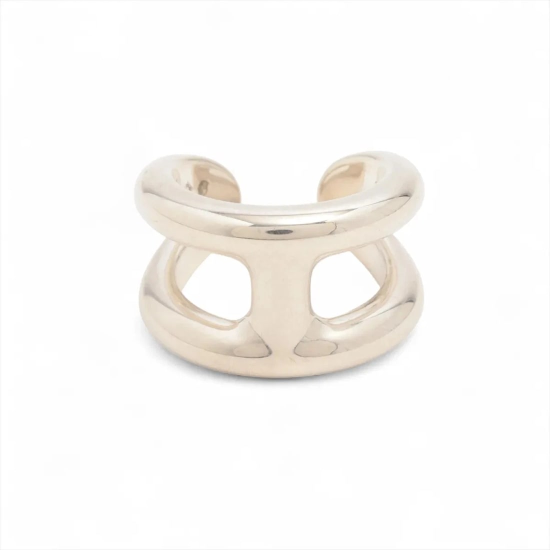 HERMES OSMOZ PM RING 925 SILVER: Hermes Osmoz PM Ring 925 Silver Brand: Hermes Type/Style: Ring Material: 925, Color: Silver Size: 4.75-5 US Accessories: None Accessories Notice: When purchasing pre-owned goods, please re