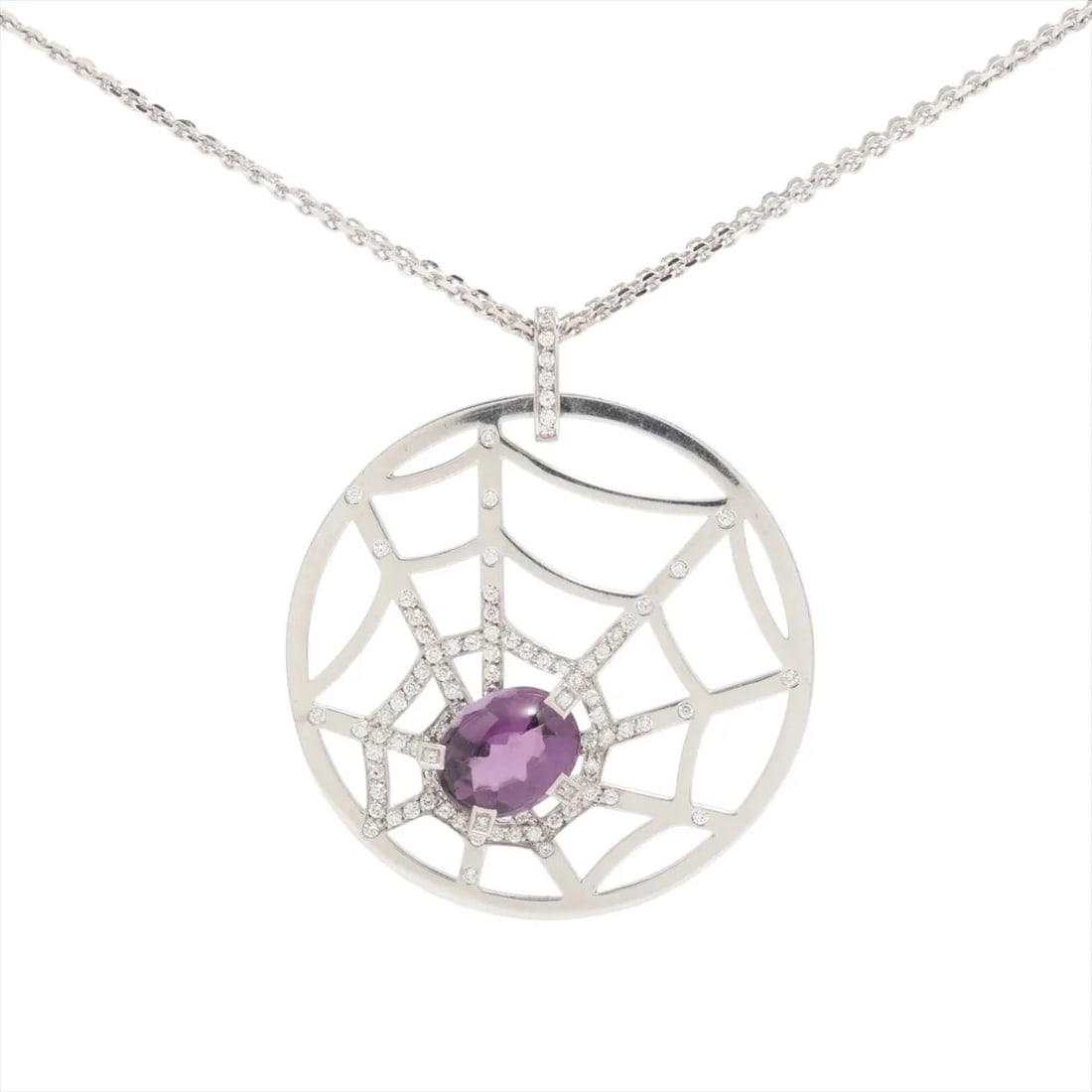 CHAUMET ATTRAPE-MOI SPIDERS AMETHYST DIAMOND NECKLACE: Chaumet Attrape-moi spiders Amethyst diamond Necklace Brand: Chaumet Type/Style: Necklace Material: 750(WG), Main Stone/Creation Natural Color: WG Size: Size(CM) Chain length:52.2 