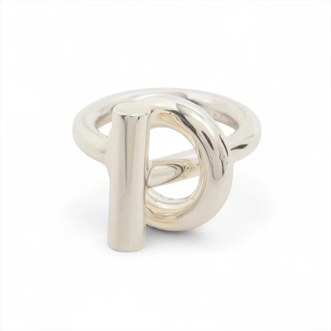 HERMES ECHAPÉ PM RING SILVER: Hermes Echapé PM Ring Silver Brand: Hermes Type/Style: Ring Material: 925, Color: Silver Size: 4.5 US Accessories: None Accessories Notice: When purchasing pre-owned goods, please refer to