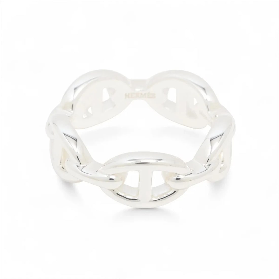 HERMES CHAINE D'ANCRE ENCHAINEE RING 925 SILVER: Hermes Chaine d'Ancre Enchainee Ring 925 Silver Brand: Hermes Type/Style: Ring Material: 925, Color: Silver Size: 6.75 - 7 US Accessories: None Accessories Notice: When purchasing pre-owned