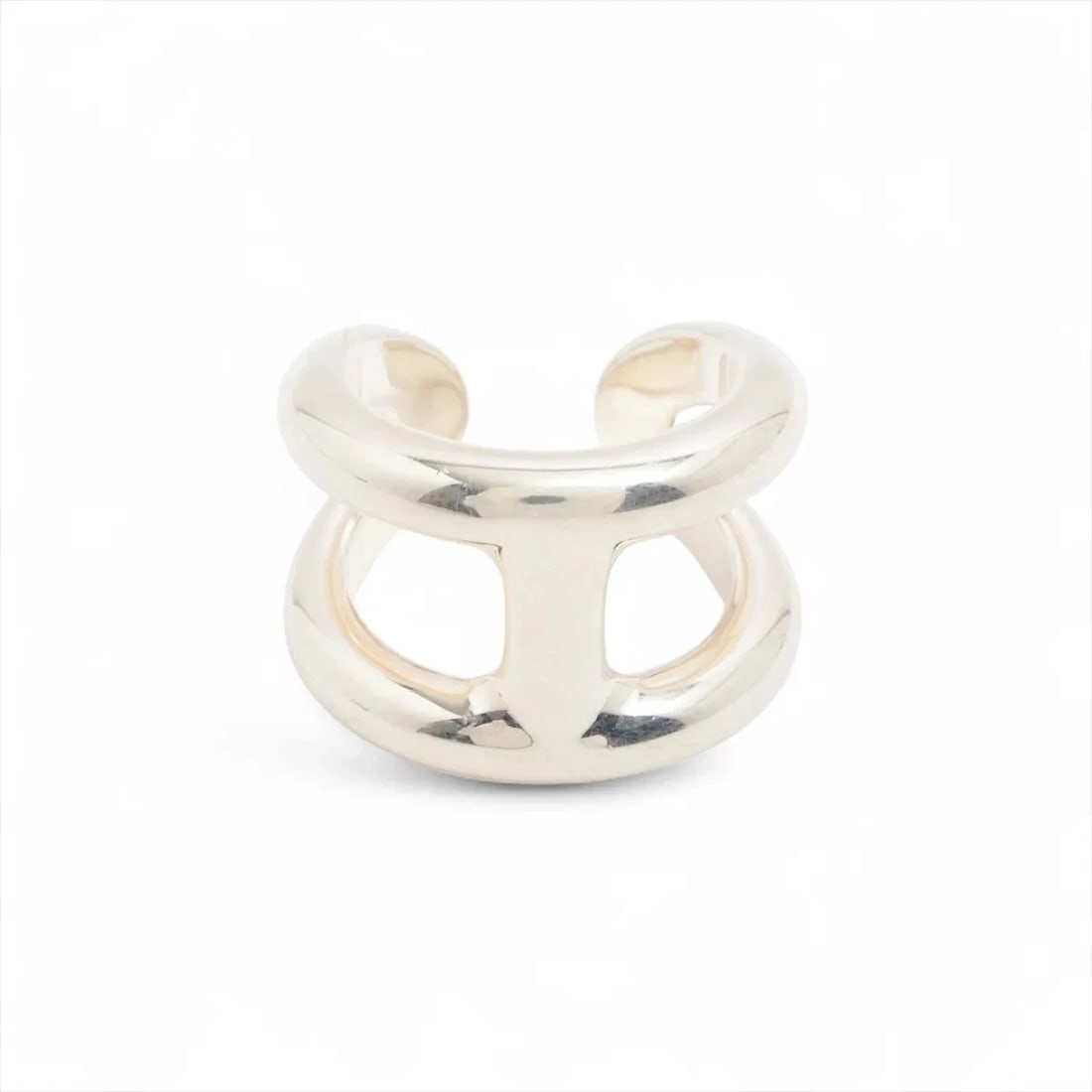 HERMES OSMO'S GM RING 925 SILVER: Hermes Osmo's GM Ring 925 Silver Brand: Hermes Type/Style: Ring Material: 925, Color: Silver Size: 6.25 - 6.5 US Accessories: None Accessories Notice: When purchasing pre-owned goods, please