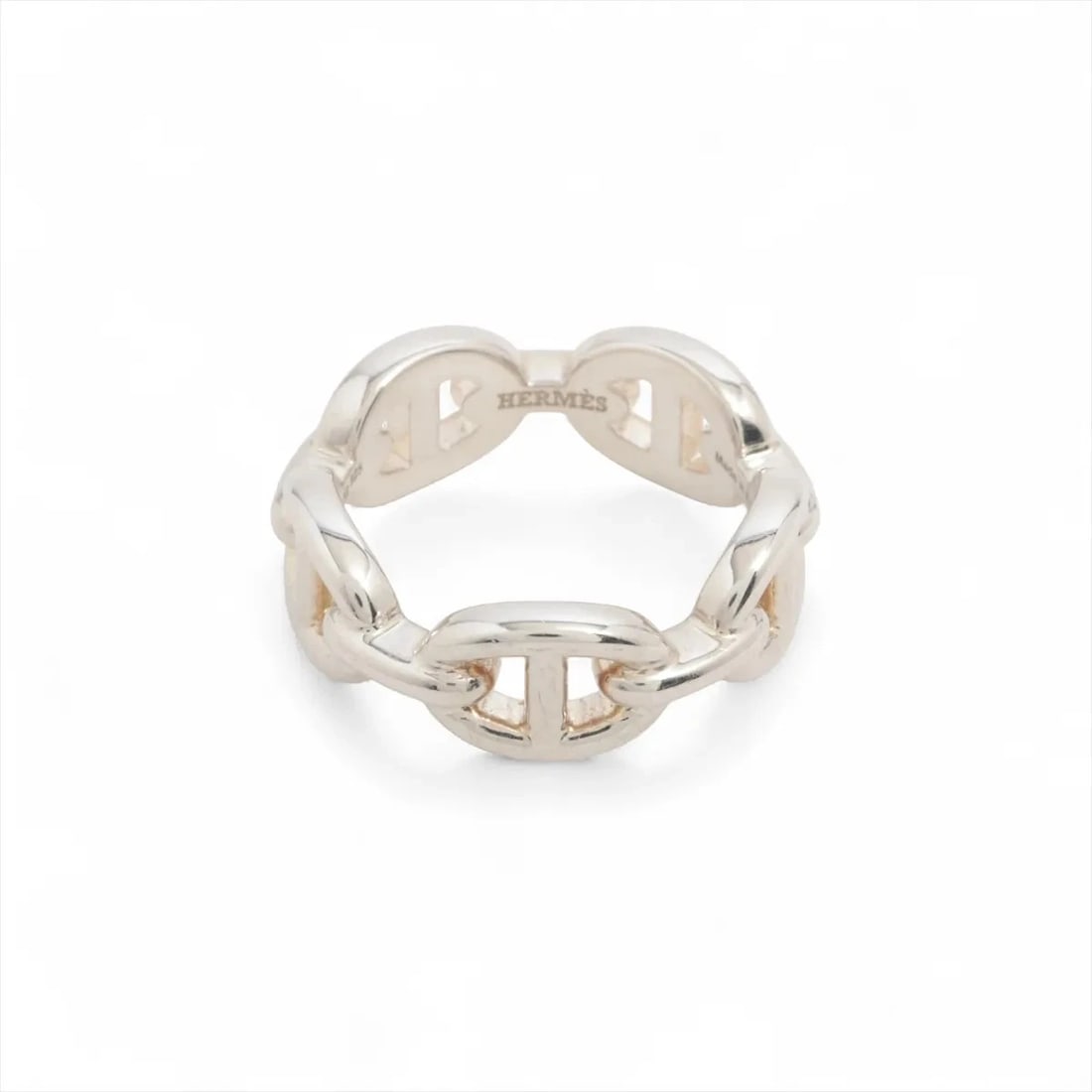 HERMES CHAINE D'ANCRE ENCHAINEE RING 925 SILVER: Hermes Chaine d'Ancre Enchainee Ring 925 Silver Brand: Hermes Type/Style: Ring Material: 925, Color: Silver Size: 5.5 - 5.75 US Accessories: None Accessories Notice: When purchasing pre-owned