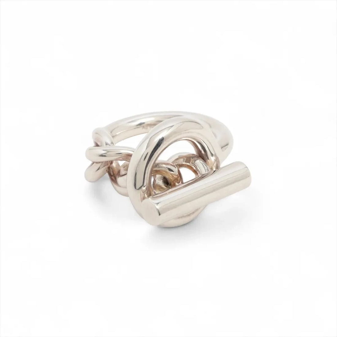 HERMES CROISET RING 925 SILVER: Hermes Croiset Ring 925 Silver Brand: Hermes Type/Style: Ring Material: 925, Color: Silver Size: 5.5 - 5.75 US Accessories: None Accessories Notice: When purchasing pre-owned goods, please