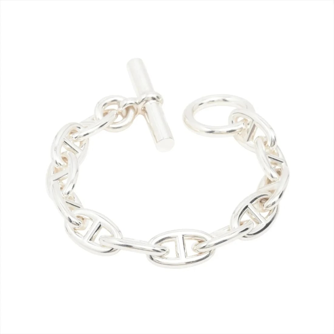 HERMES CHAINE D'ANCRE GM BRACELET: Hermes Chaine d'Ancre GM Bracelet Brand: Hermes Type/Style: Bracelet Material: 925, Color: Silver Size: Bracelet length:16 Accessories: None Accessories Notice: When purchasing pre-owned